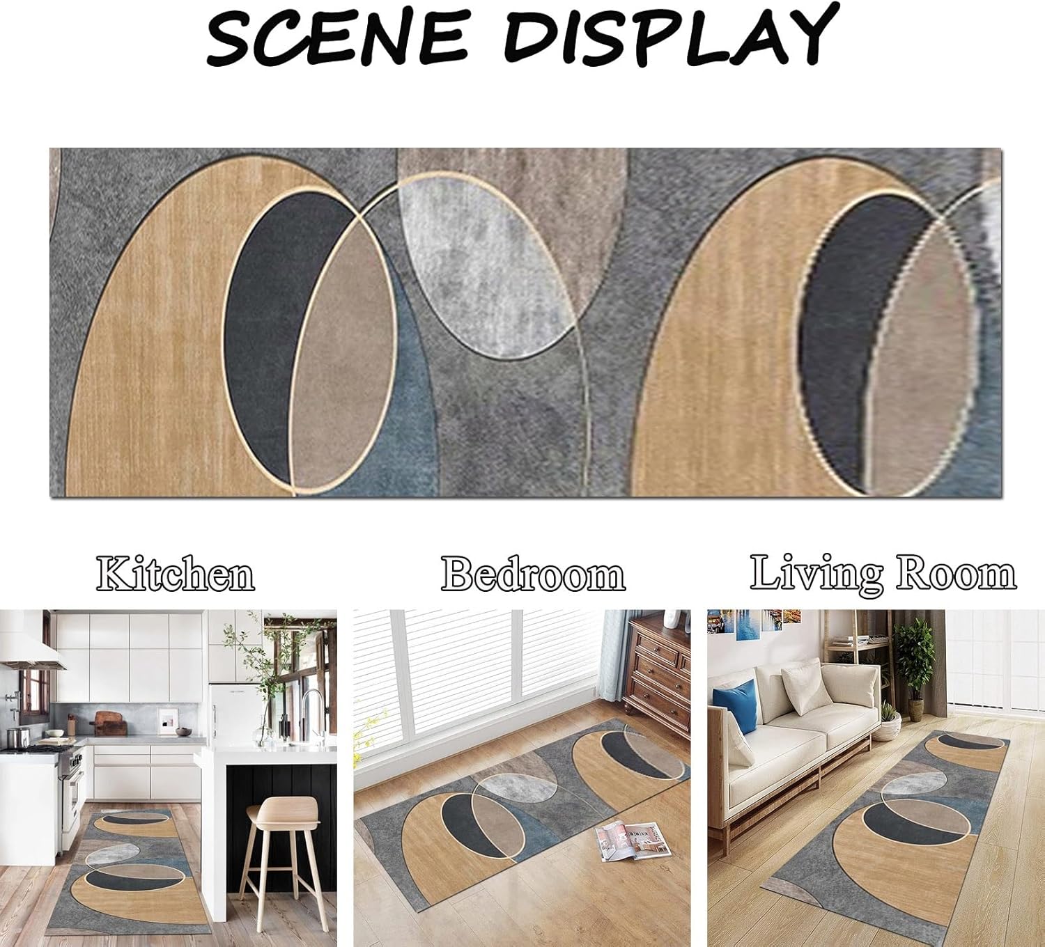 廊下、キッチン、バルコニー用ロングカーペットランナー、滑り止め、狭い玄関用ラグ、長さ100cm/1.5m/2m/2.5m/300cm