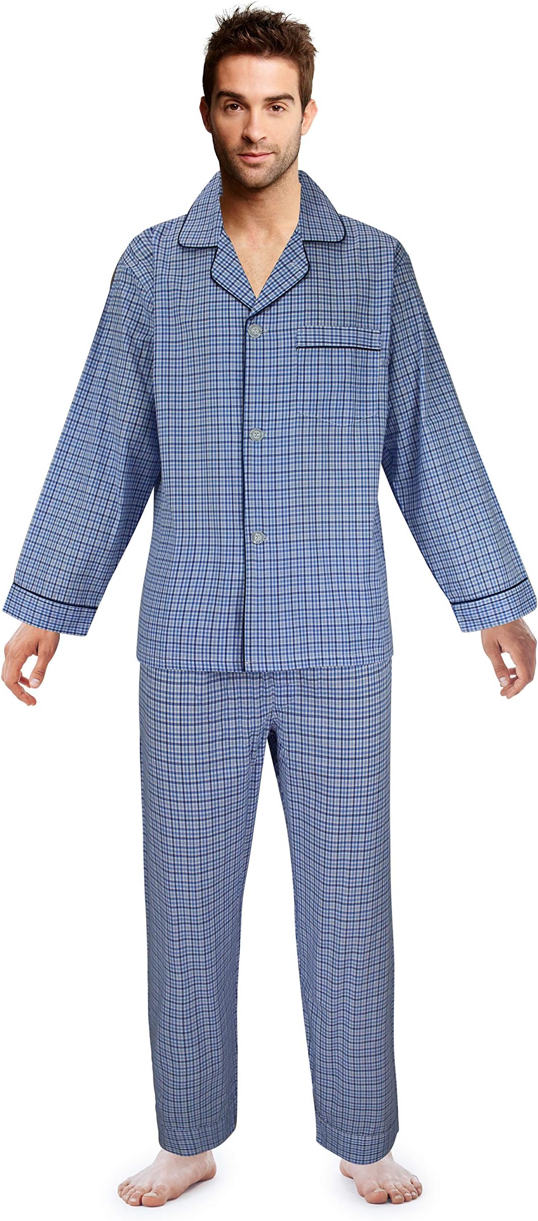 Men’s Pajama Set Broadcloth Pajamas for Men,