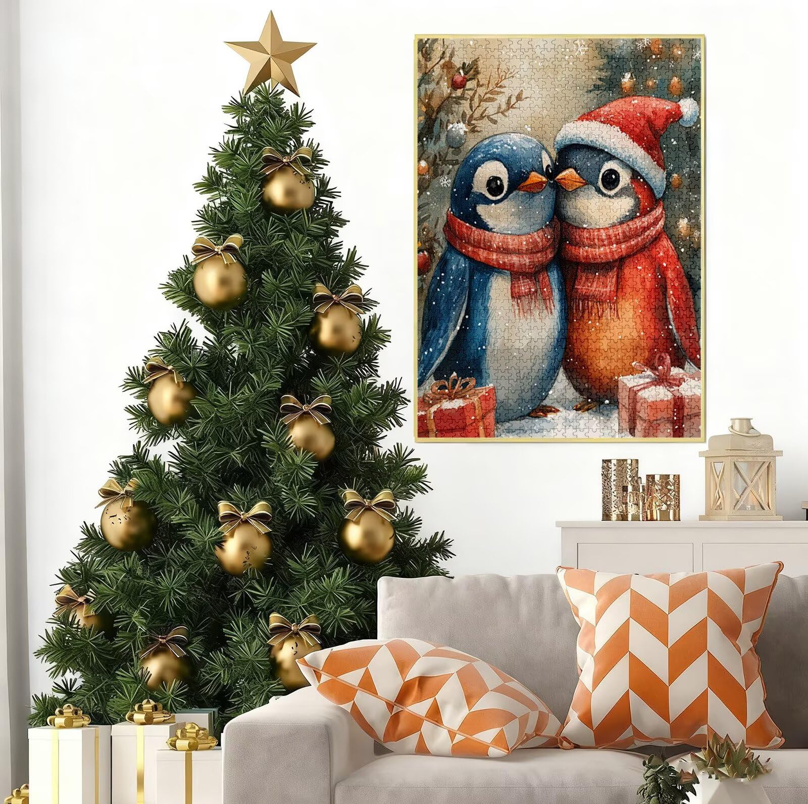 Puzzle 4000 Piezas Adultos, Puzzle Lindo con Exquisita Caja de Embalaje, Medidas: 141 x 87 cm, Rompecabezas Pingüino para Toda la Familia, Rompecabezas Desafiante para Decoracion Hogar y Pared B-5533