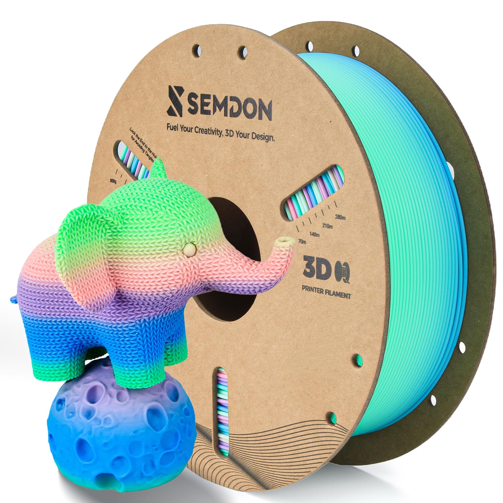 3D Printer Filament 1.75mm Matte Rainbow PLA Gradient PLA Filament 1.75 PLA Filament | Anti-Clog &amp; Fast Dry Tech | Easy Printing