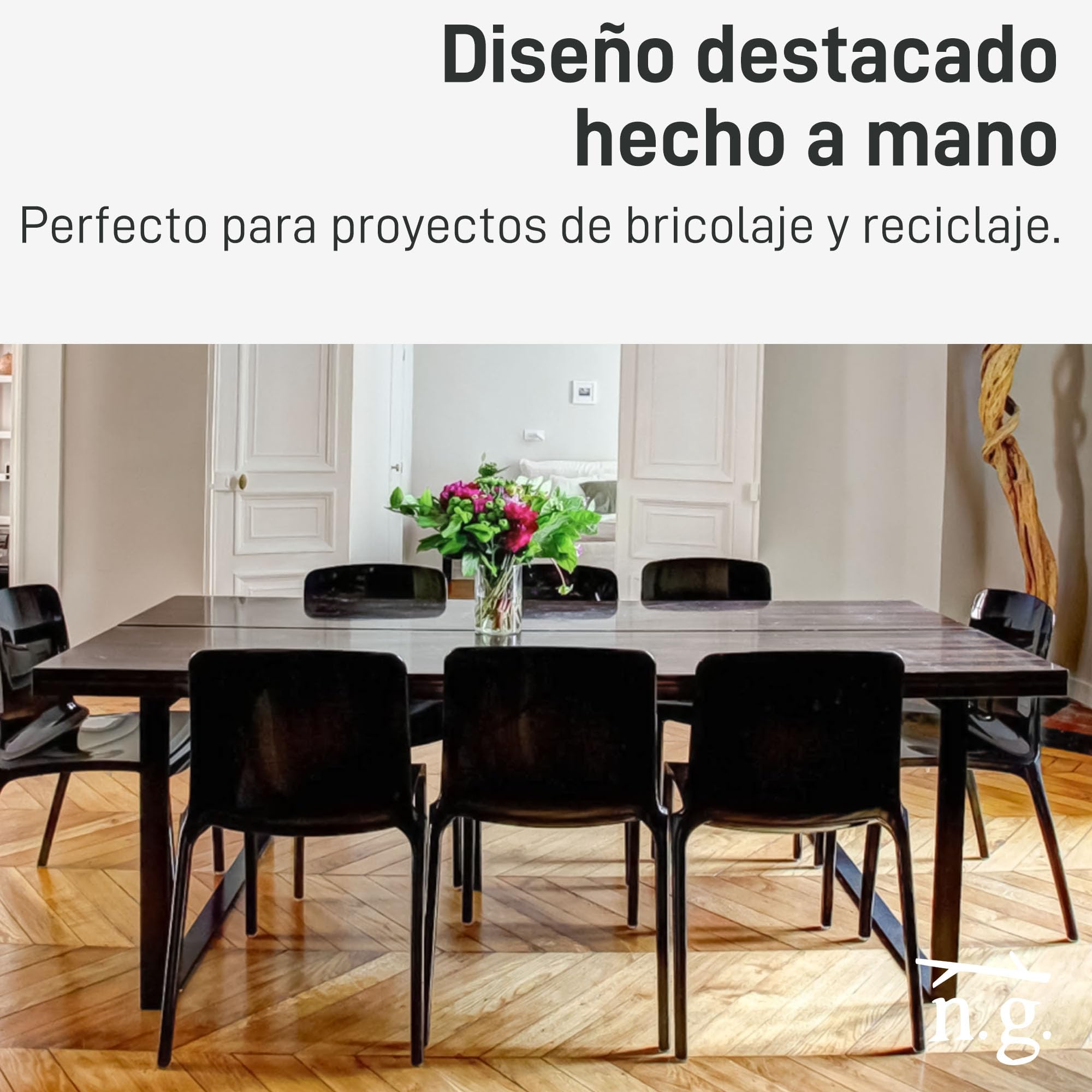 Natural Goods Berlin 2X Patas para Mesas RECTÁNGULO | Metal Acero Inoxidable | Montaje Sencillo | Patas de Muebles Ideales para Mesa de Comedor, Escritorio, Mesa de Centro, Banco | 60x40cm