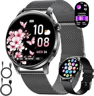 LIGE Women’s Round Smart Watch with Phone Function 7.9 mm Slim 1.32 Inch AMOLED Elegant Smartwatch for Android iOS, Fitnes…