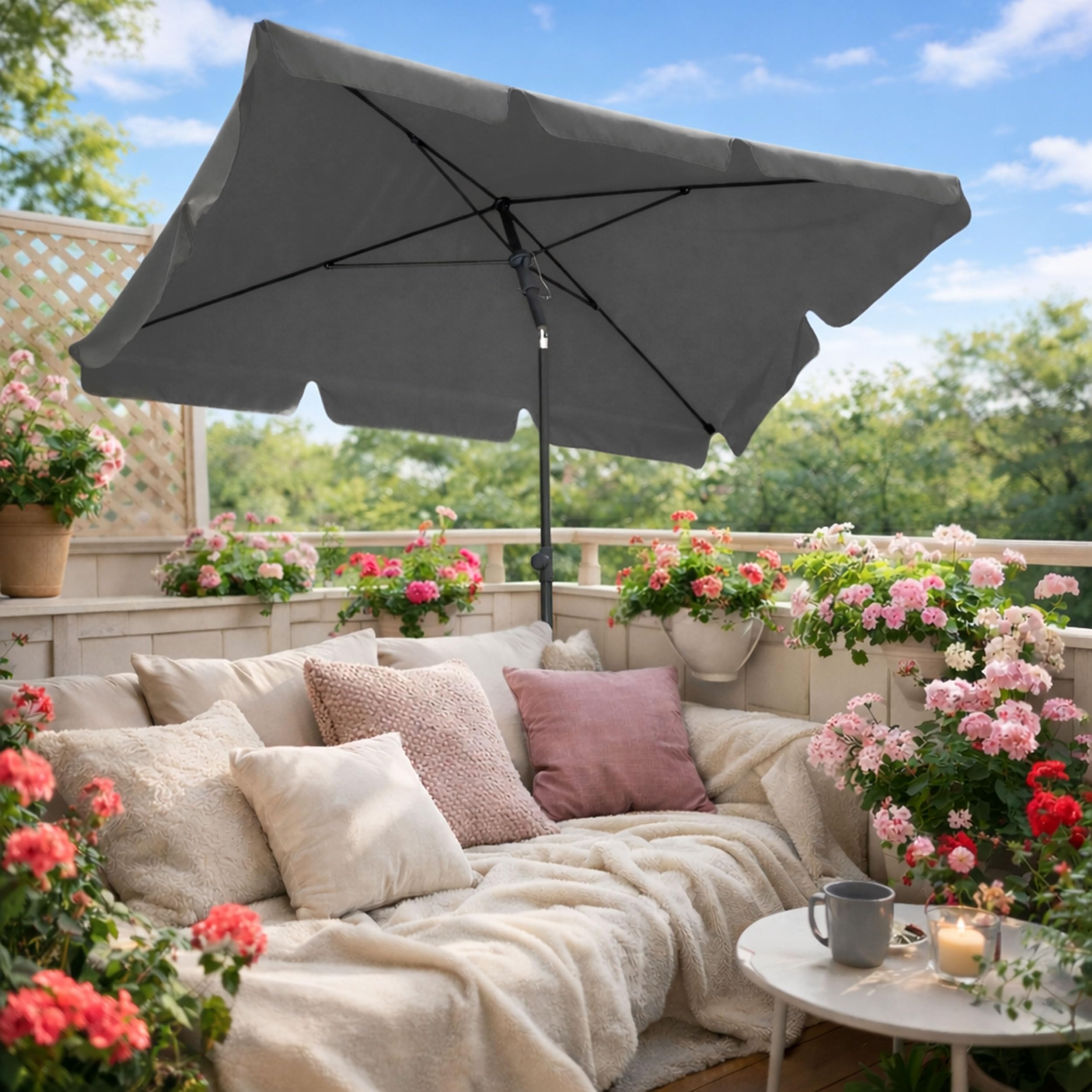 QUICK STAR Parasol de Balcon 200x125cm