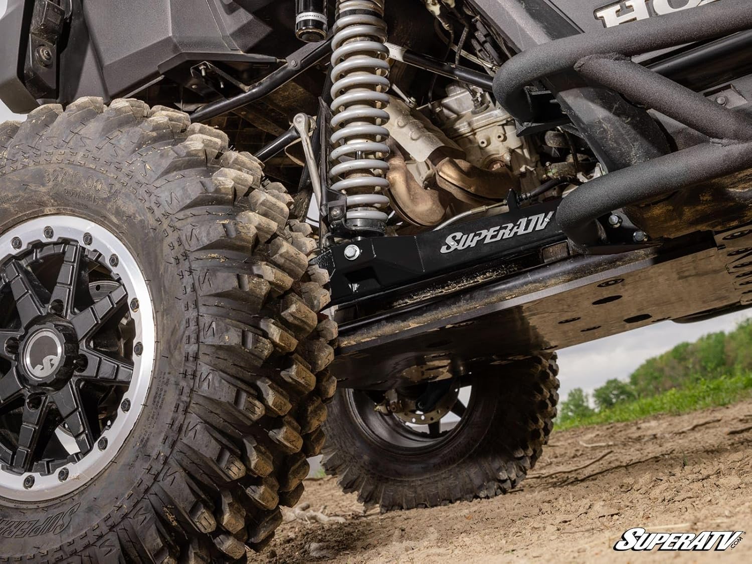 SuperATV High-Clearance Rear Trailing Arms for Honda Talon 1000X |Color Black