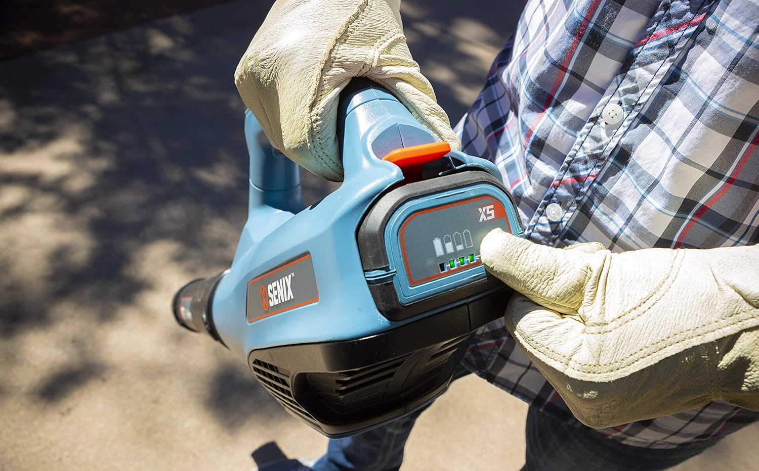 SENIX X5 58 Volt Max Handheld Cordless Leaf Blower with Brushless Motor, Up to 520 CFM and 129 MPH, 3 Speeds, Lightweight, Tool Only, Use with B25X5 Li-Ion Battery (BLAX5-M-0)