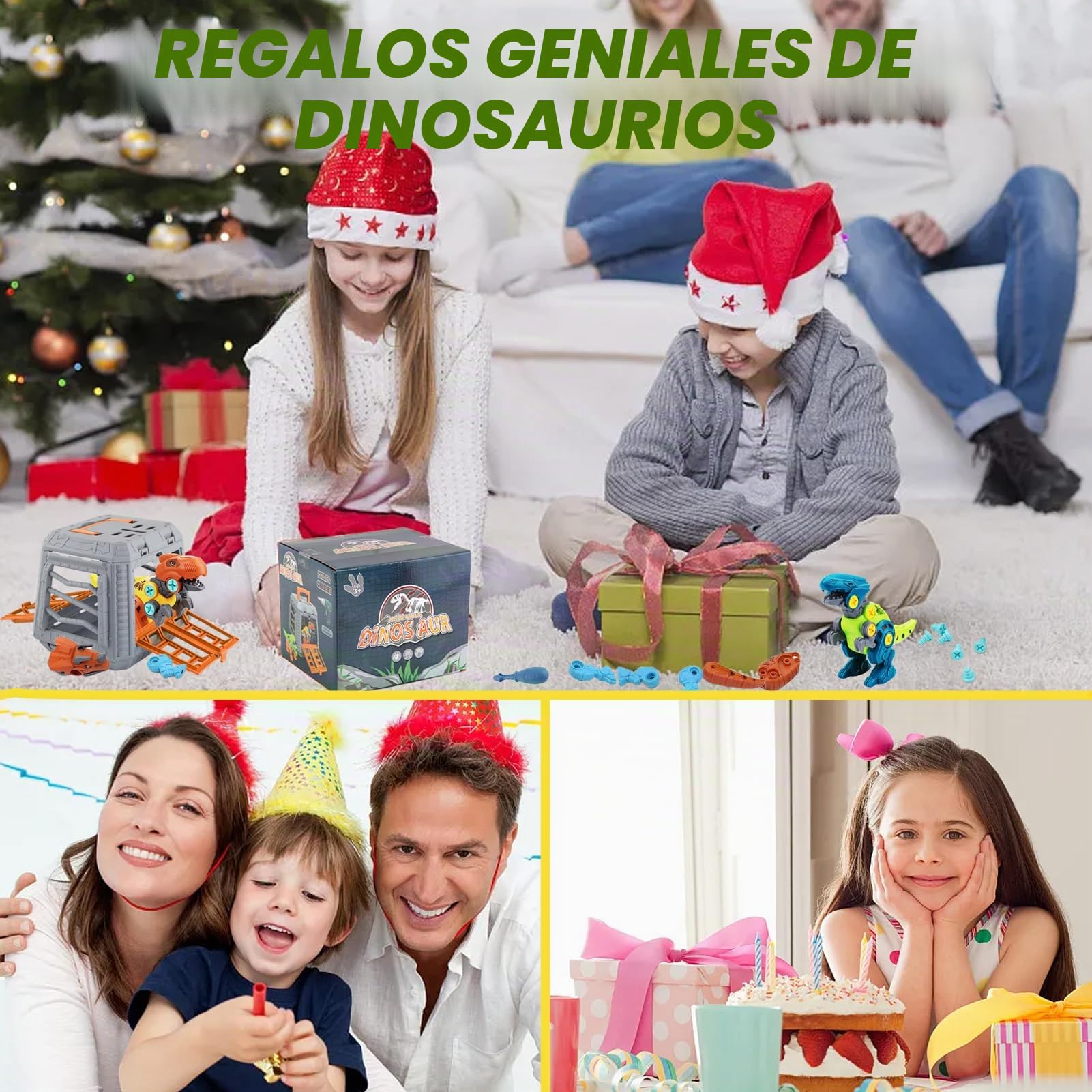 STAY GENT Dinosaurios Juguetes para Niños con Taladro Eléctrico Jaula Caja de Almacenamiento, Dinosaurio Dducativos Stem Construccion Juguete Navidad Cumpleaños Regalos para Niños Niñas 3 4 5 7 Años