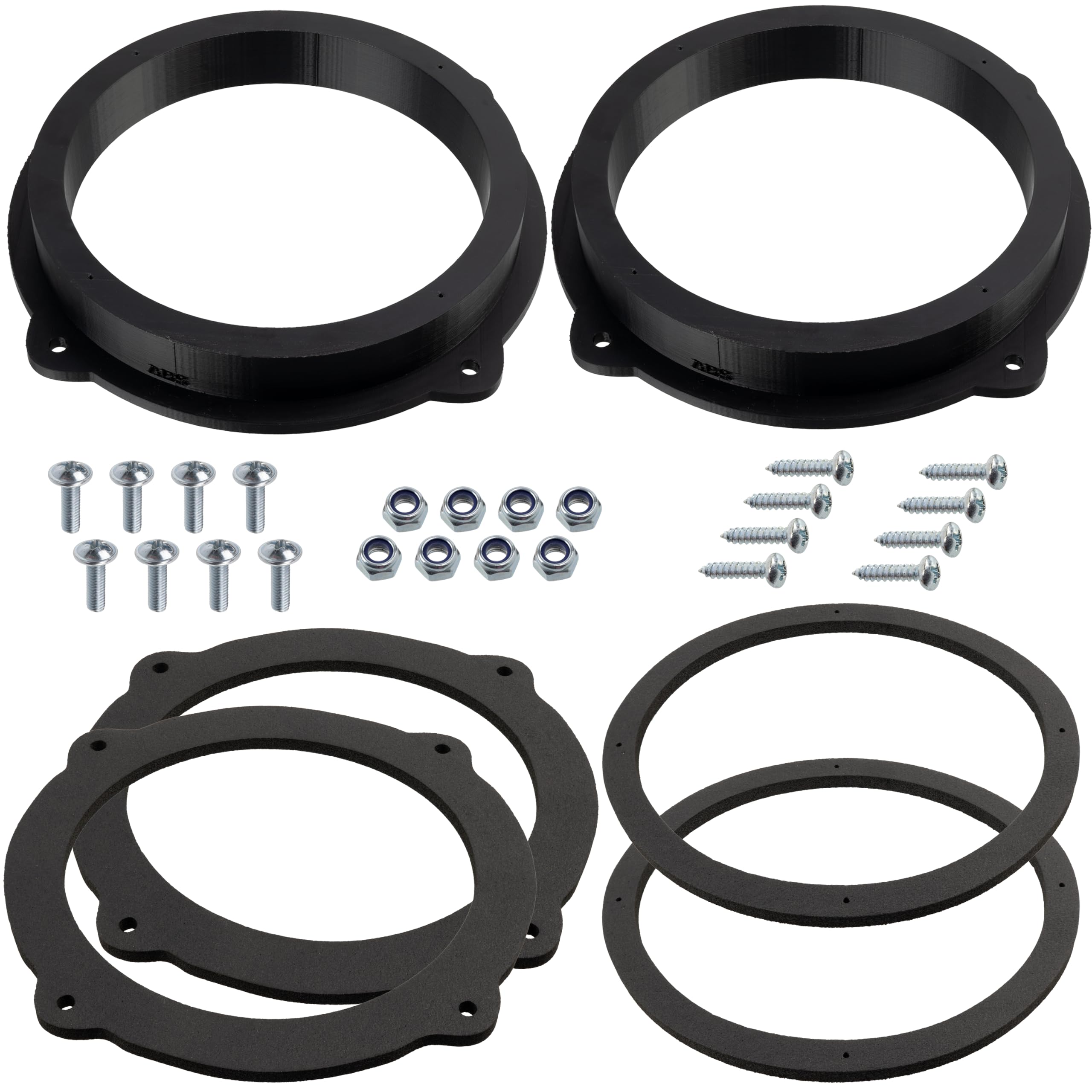 AERZETIX - Kit de 2 adaptadores para Altavoces Ø165mm | Compatible con Hyundai i30 IX35i Tucson, Kia Optima Sportage Soul Fiat Idea, Alfa Romeo 147/159 Puertas Delanteras/traseras, Brera (Delanteras)