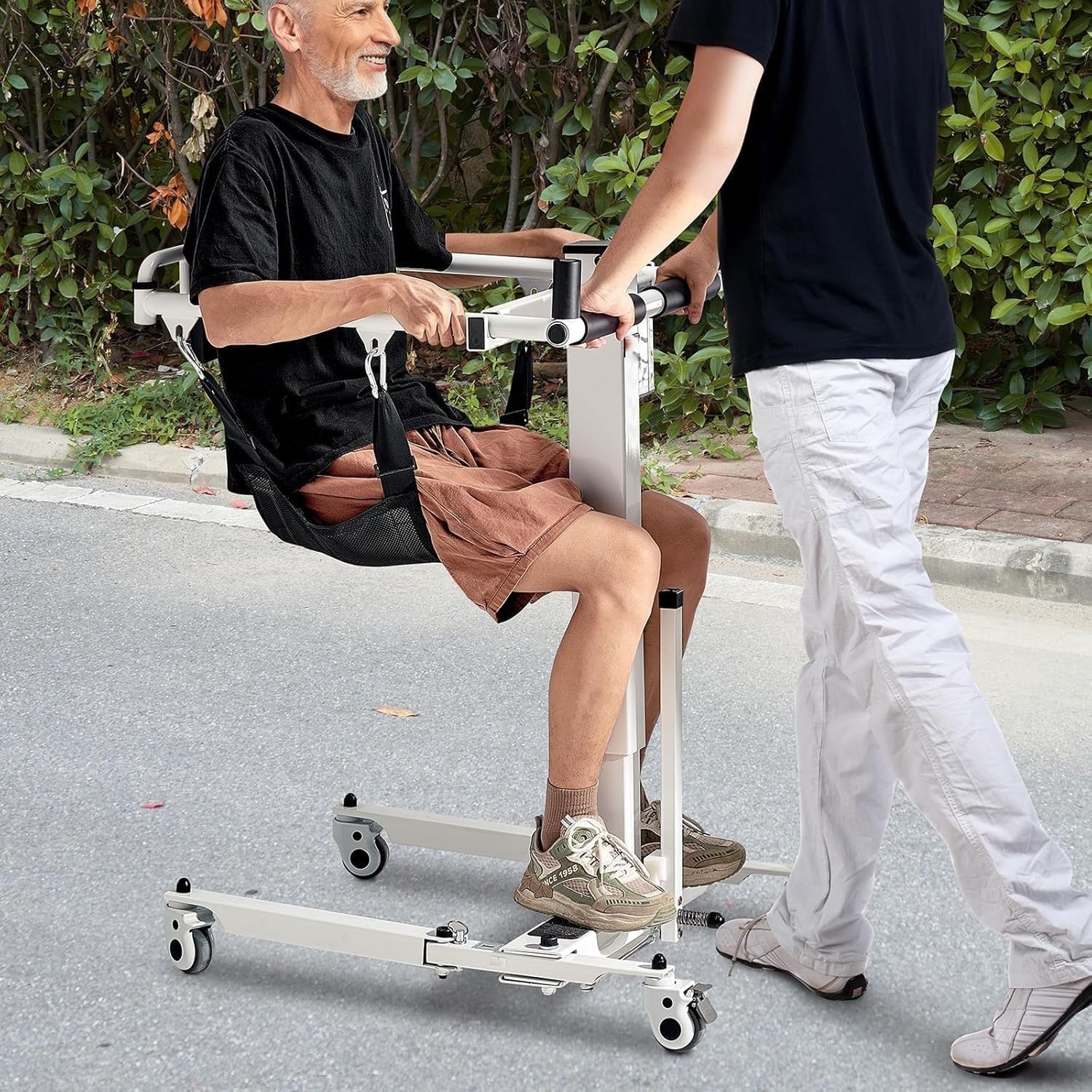 Sollevatore Disabili,Sedia Di Trasferimento Elettrica Per Pazienti Con Sollevamento Automatico,Carrozzina Multifunzione Pieghevole,Comoda Wc E Doccia,Regolabile In Altezza E Larghezza,Fino A 165 Kg