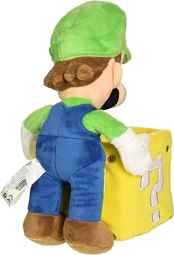 Miniatura 2 de Little Buddy Super Mario Bros. Luigi Holding - Bloque de monedas de peluche, 10 pulgadas, multicolor (1350)