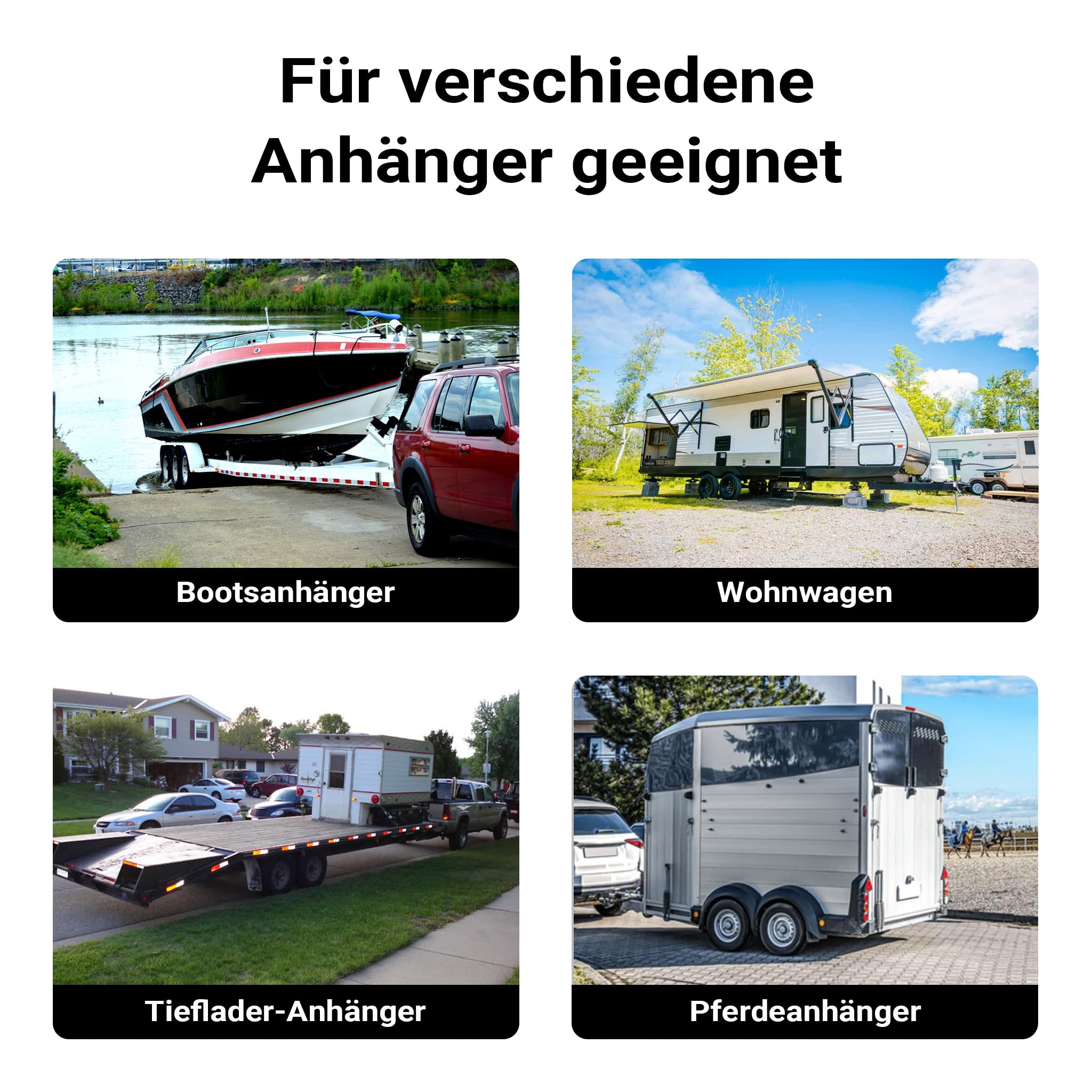 XPOtool Anhängerstütze 2 Stück, höhenverstellbar 510-760 mm, 130 x 90 x 760 mm, Abstellstütze mit 2 Klemmhaltern Ø 48 mm, Anhänger