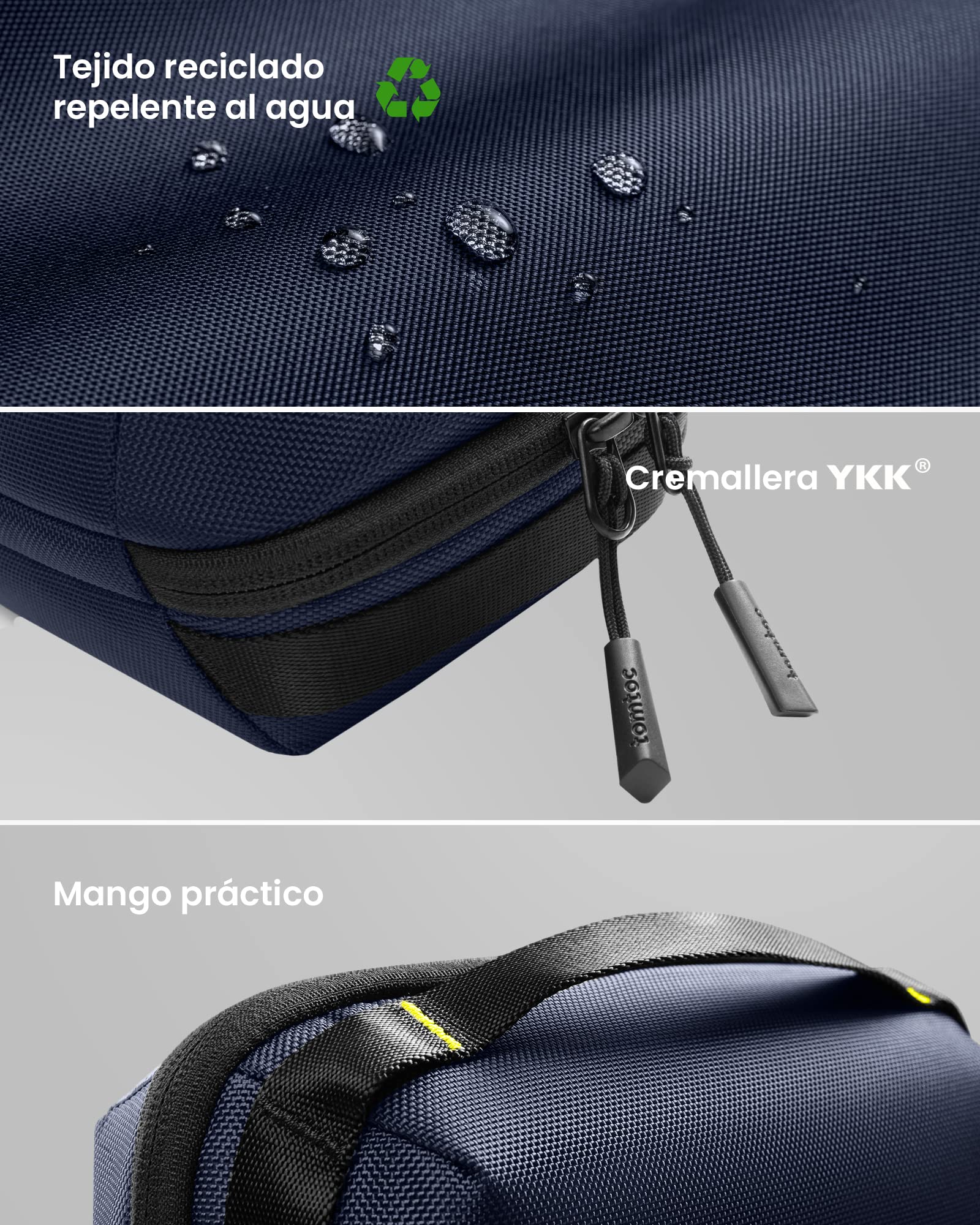 tomtoc Bolsa para Organizar Cable, Organizadora de Accesorios Electrónicos para MacBook Adaptador, Ratón, Cable, Hub, Power Bank, USB Stick, Fuente de Alimentación, Cargador, Disco Duro