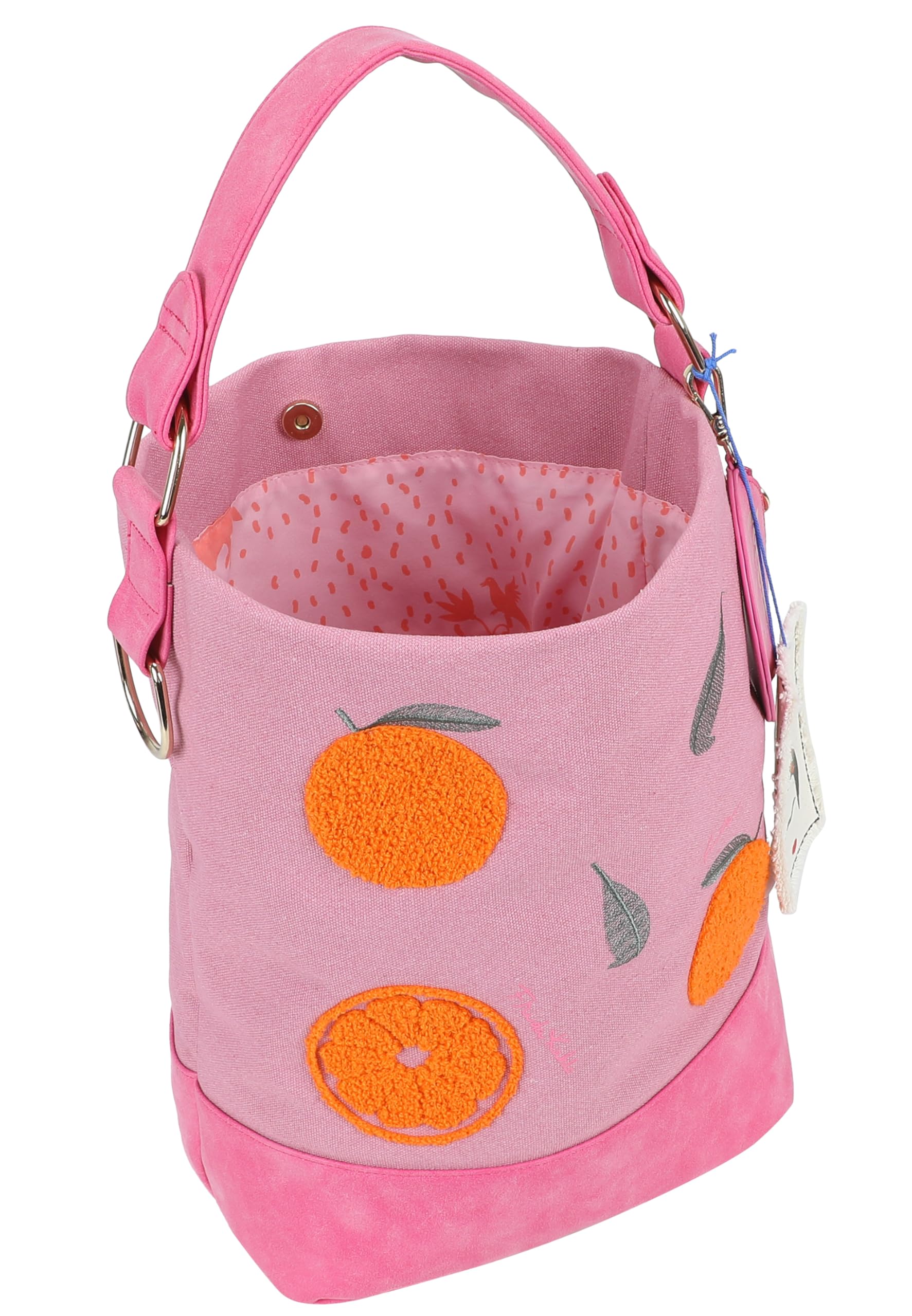 Fritzi x Frida Kahlo Izzy07 Limited Canvas Hobo Bag Damen Schultertasche Umhängetasche Handtasche Freizeit Alltag Arbeit Festival Magnetverschluss 37 x 27 x 17 cm – Türkis, Rosa, Lila, Beige, Pink