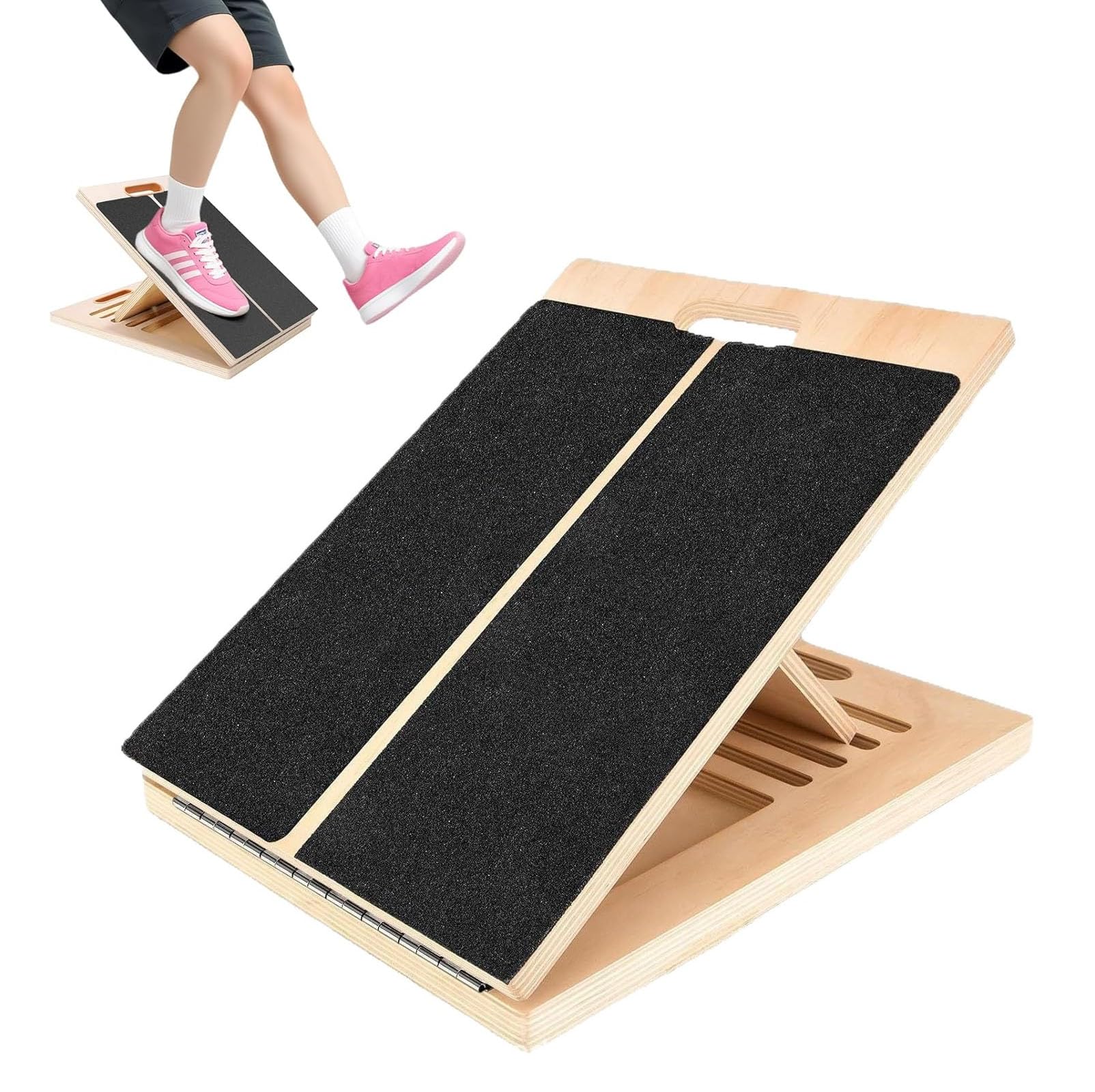 Balance Board avec 5 Angles Inclinaison Réglable et Conception Poignée, Planche Inclinée Professionnelle Capacité Charge Maximale 200 kg, Planche Équilibre pour Mollet Squats Genoux Talon Cheville