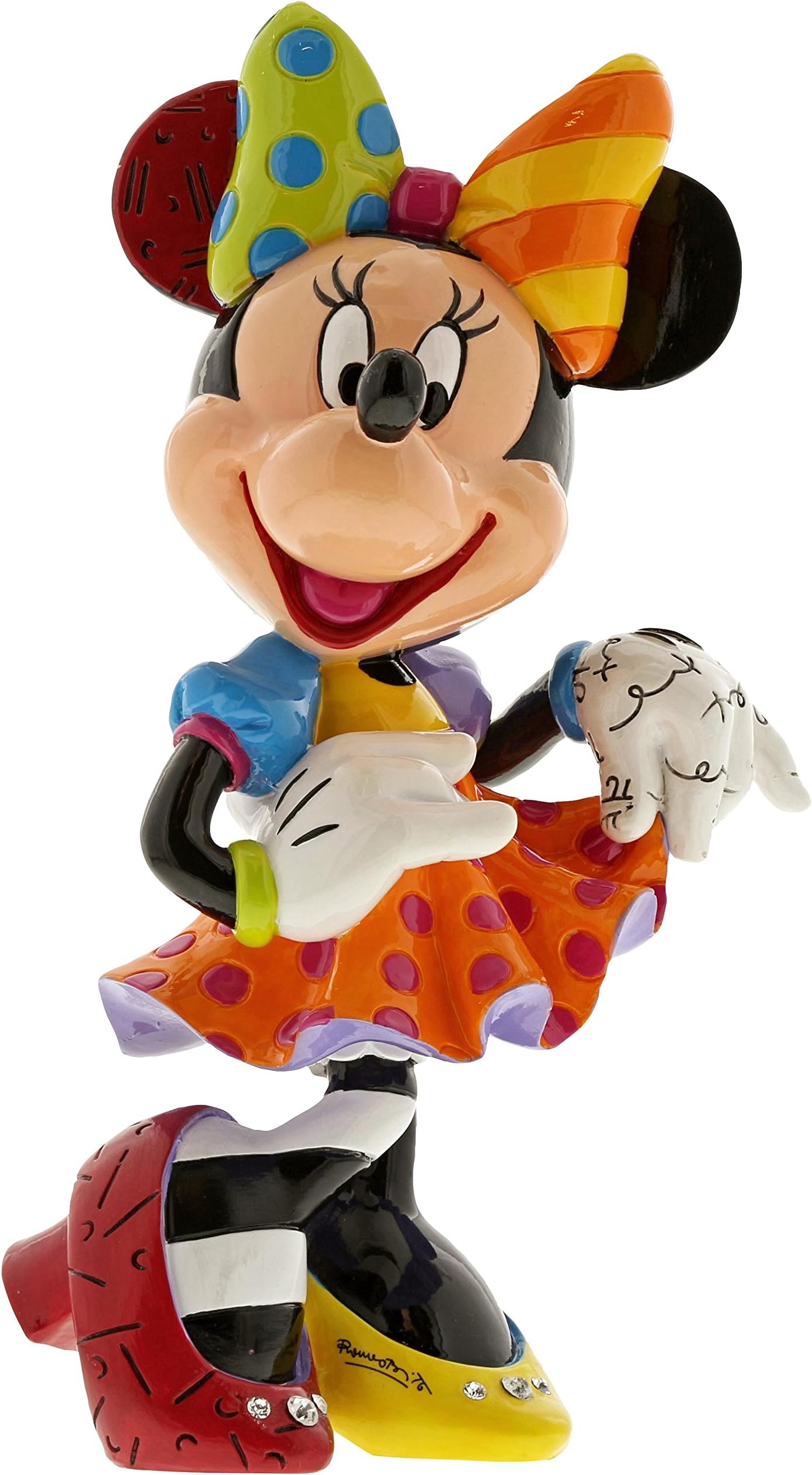 Disney by Britto Minnie Mouse with Bling 90th Celebration Stone Resin Figurine, 10.25”