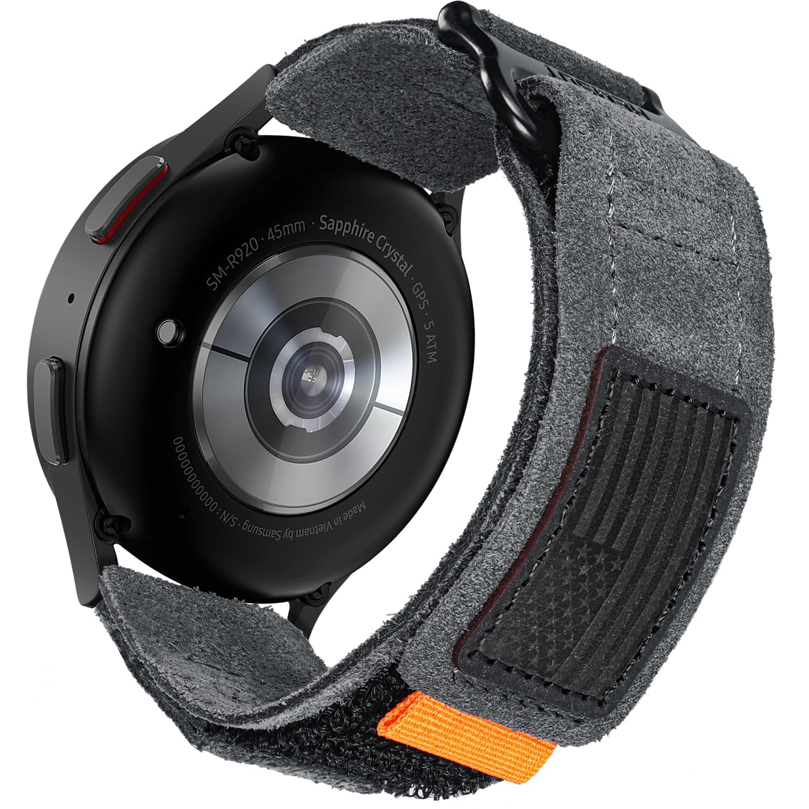 Hemsut Compatible with Samsung Galaxy 44mm 40mm Watch 4/ 46mm 42mm Watch 4 Classic/ 45mm Watch 3 Band, Rugged Nylon Sports Strap With Velcro Woven Loop Design, Tough Replacement Band For Men Women