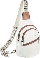 Vista 57 de Telena Bolso bandolera para mujer, bolso cruzado para mujer, cangurera de cuero vegano con correa ajustable