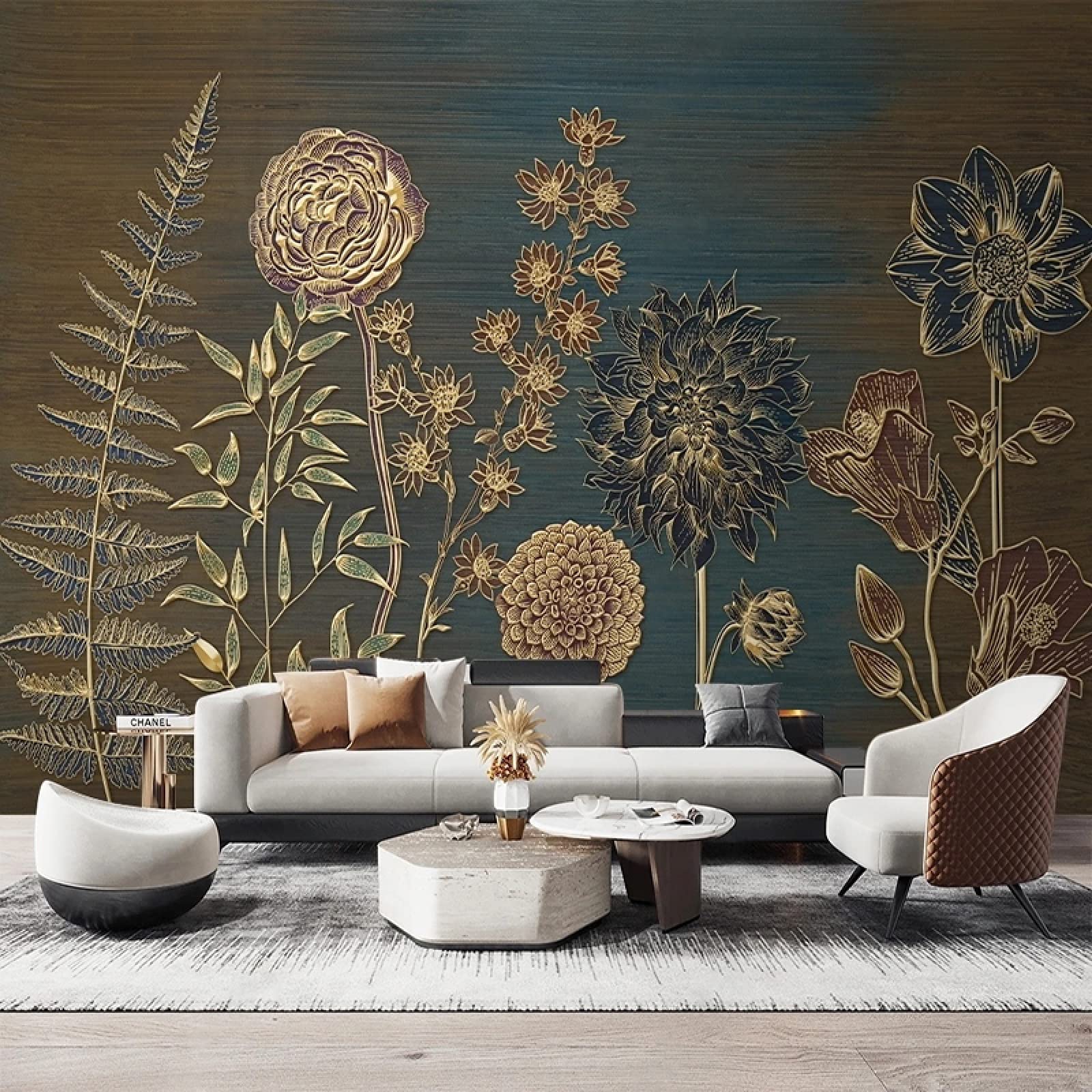 Custom 3D mural wallpaper plantes fleurs décor de maison chambre salon 400x280