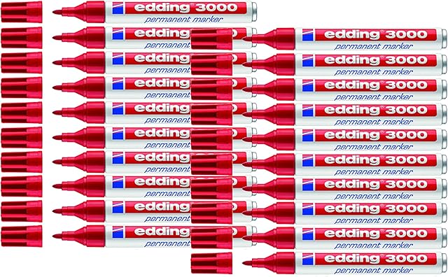 edding 3000 markerów permanentnych (20 pisaków, czerwony)