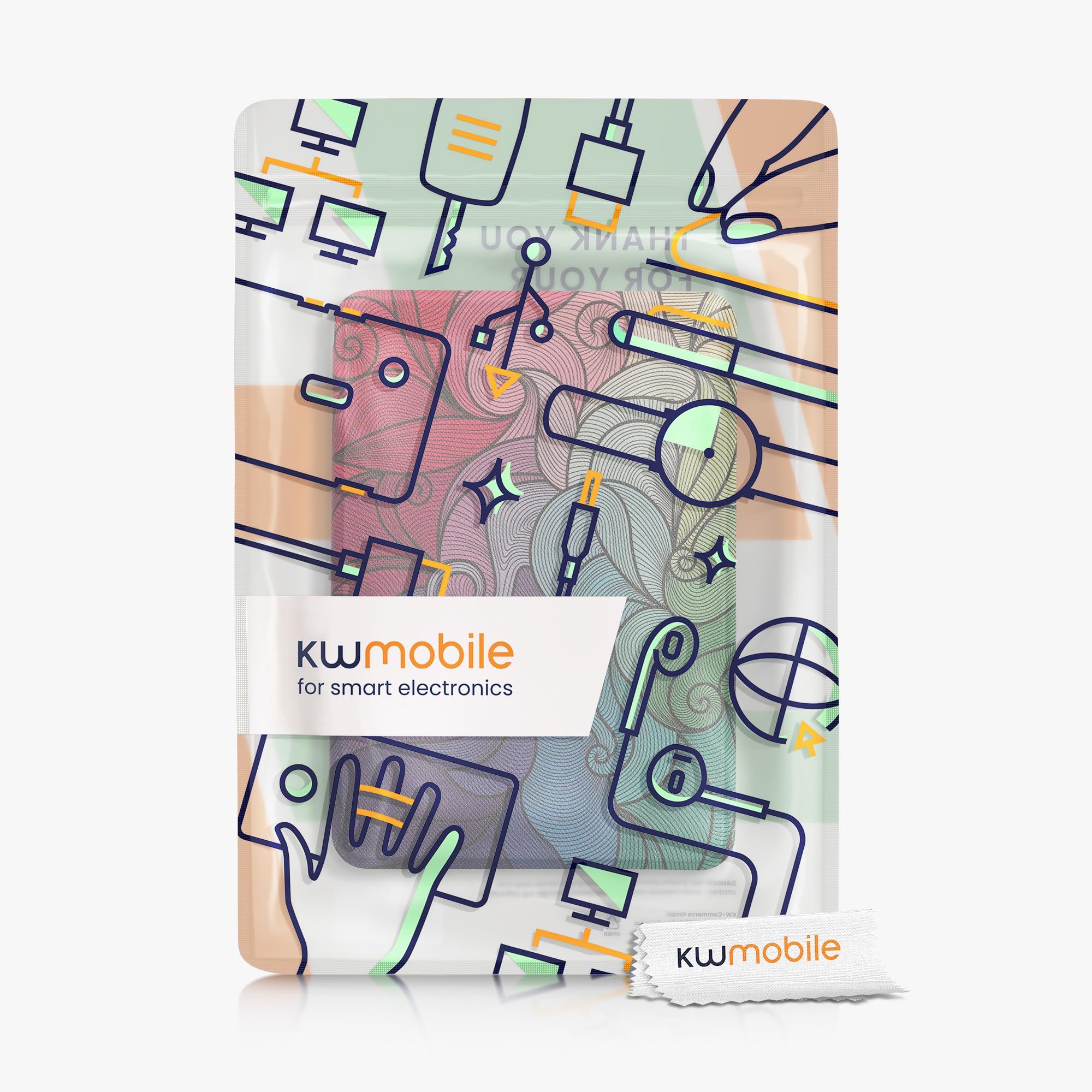 kwmobile Étui Compatible avec Amazon Kindle (2022/2024) Coque - Étui à Rabat magnétique Tablette eReader Similicuir - Fuchsia-Bleu-Vert