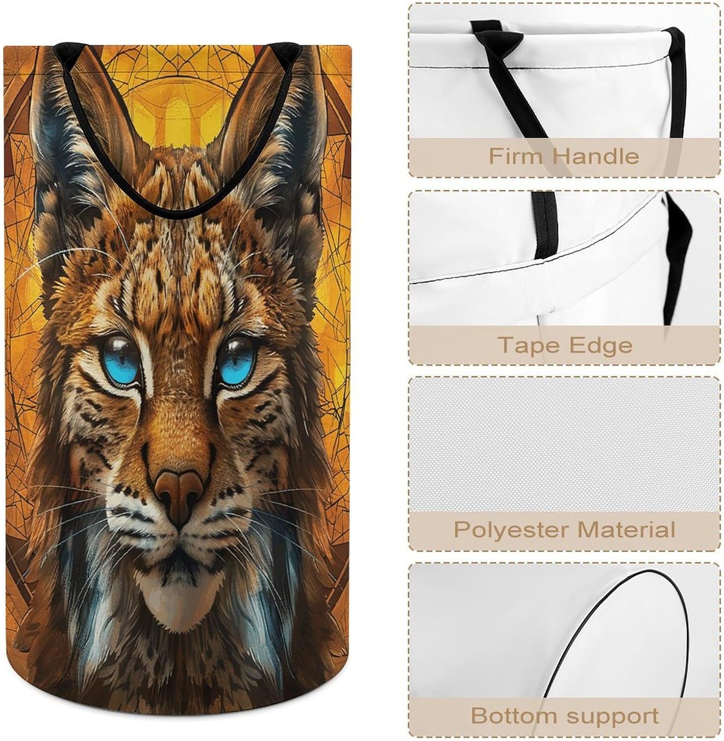 Blue Eyed Bobcat Laundry Basket Laundry Hamper Clothes Hamper Collapsible Laundry Baskets Large Laundry Basket Clothes Hampers for Laundry Tall Laundry Basket for Toy