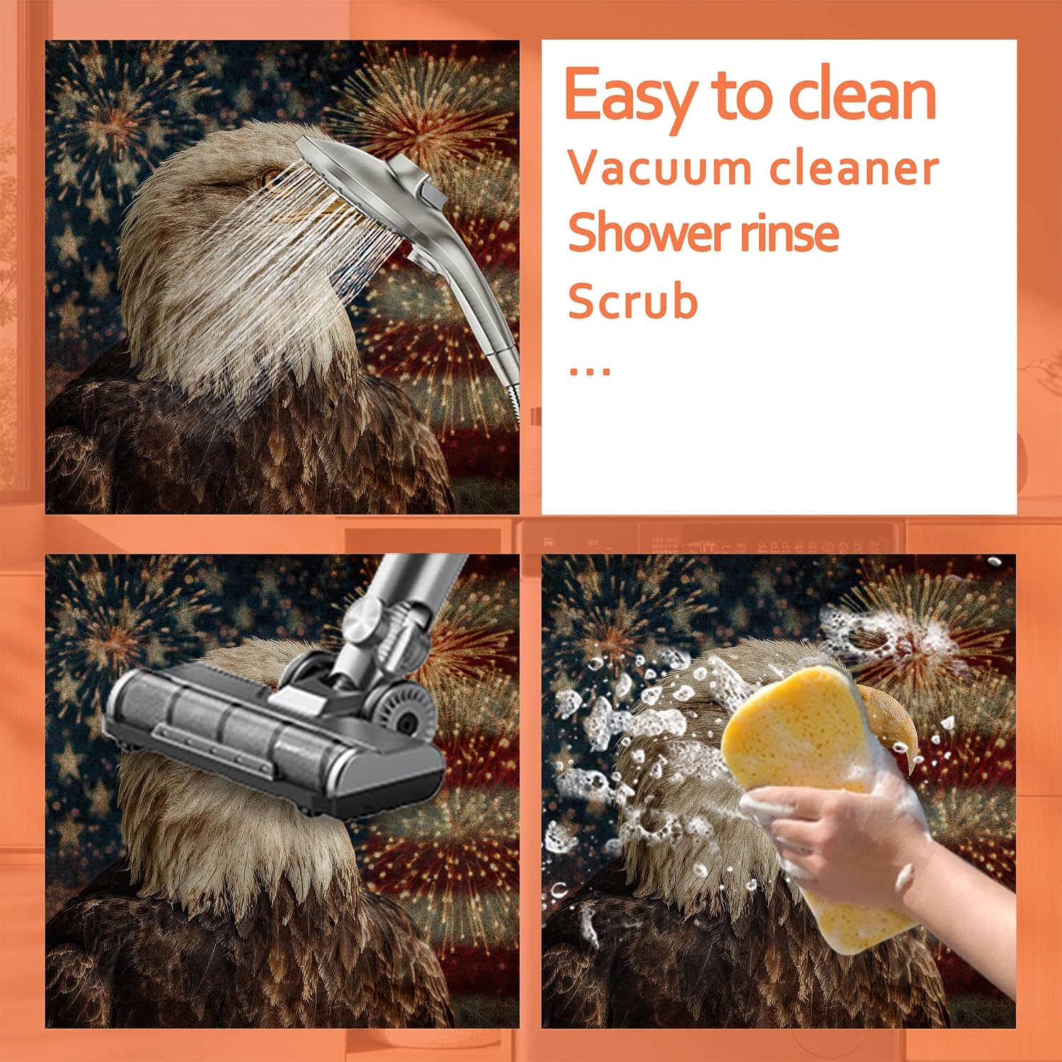 Bald Eagle Flag Washer and Dryer Top Protector Mat, Non Slip Washing Machine Cover, Thickened & Dust Proof & Quick Drying Cover for Home Laundry Kitchen (23.6 x 19.7Inch) thumbnail