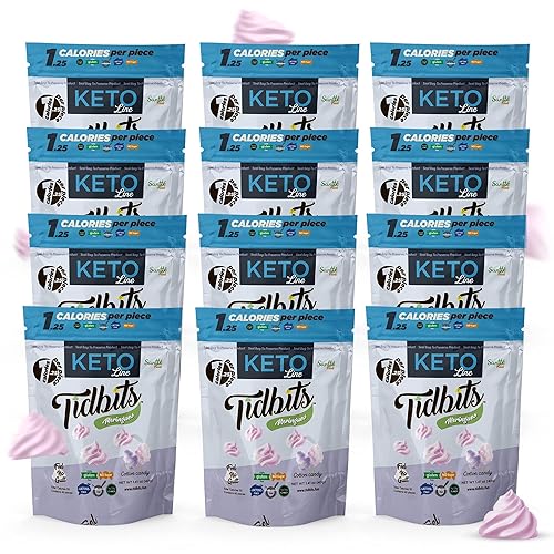 Miniatura 13 de TIDBITS FUN BITES Meringues - Paquete de 12 bocadillos saludables de algodón con sabor a azúcar, bajo en carbohidratos, bajo en calorías, sin