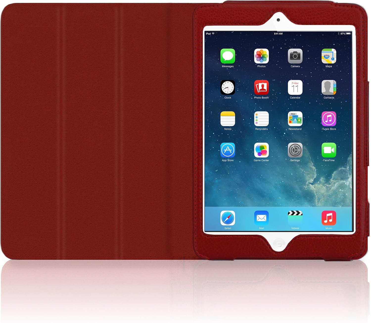 Casecrown Bold Trifold Case for iPad mini with Built-In Magnet for Sleep/Wake Feature, Red