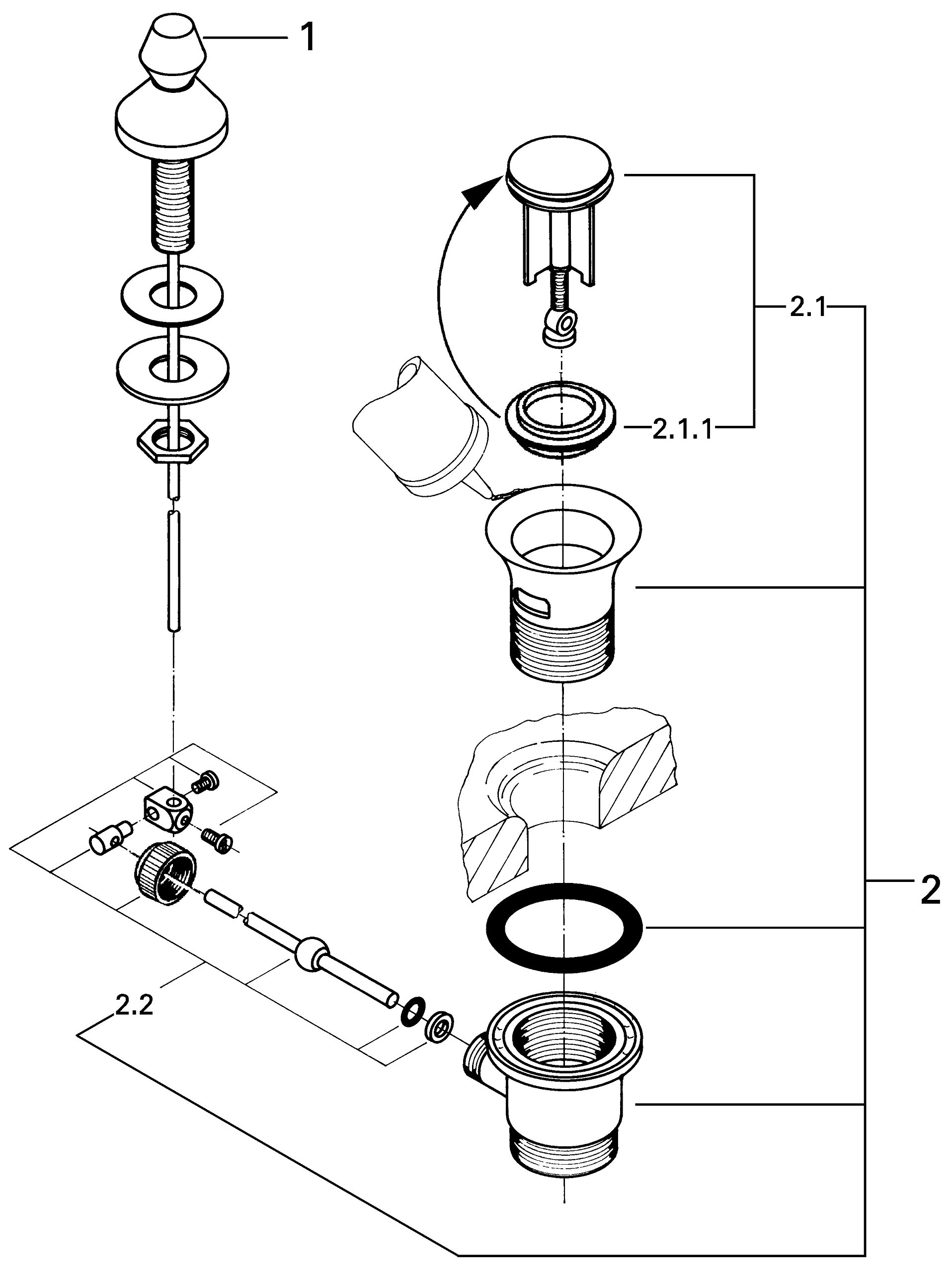 Grohe Concetto - Rebosadero para grifos (cromo) Ref. 28900000