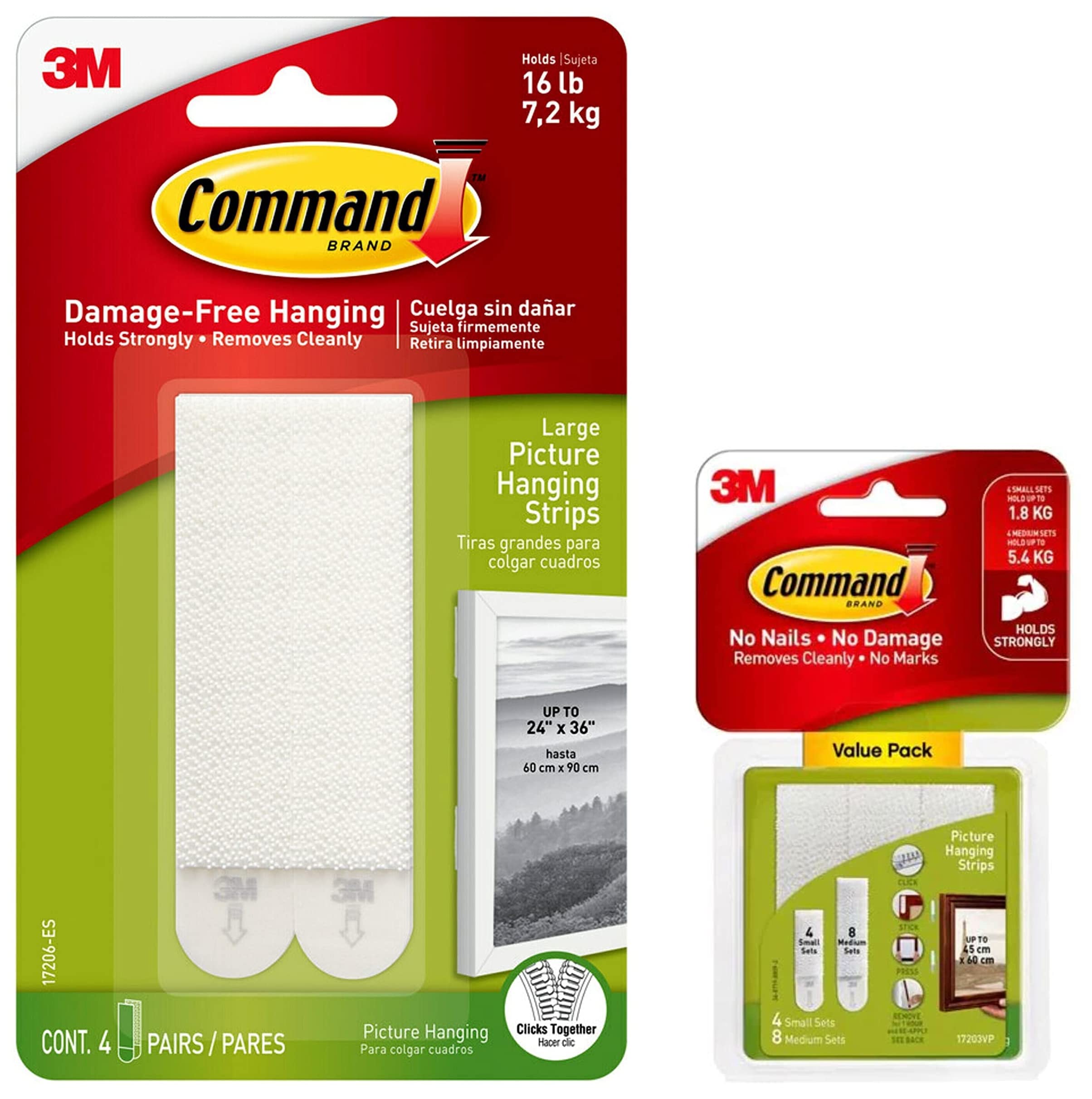 Command Large And Medium Picture Hanging Strips Mega-Pack, 28-Pairs