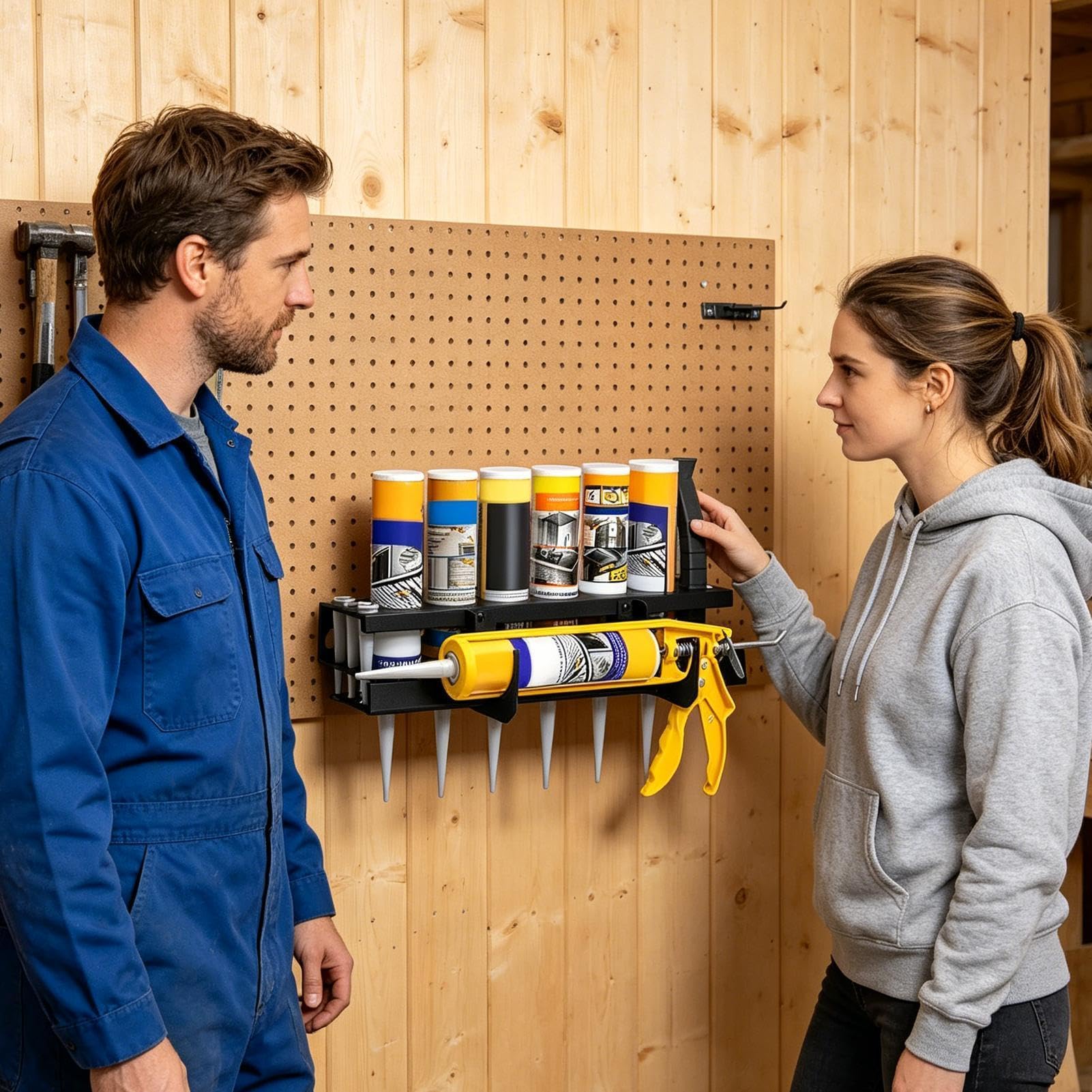 Organizer portabombolette spray Scaffale Portautensili Da Attrezzi Tubolari | Porta cartucce sigillanti da parete per in industria abitazione garage officina capanno magazzino deposito e industria