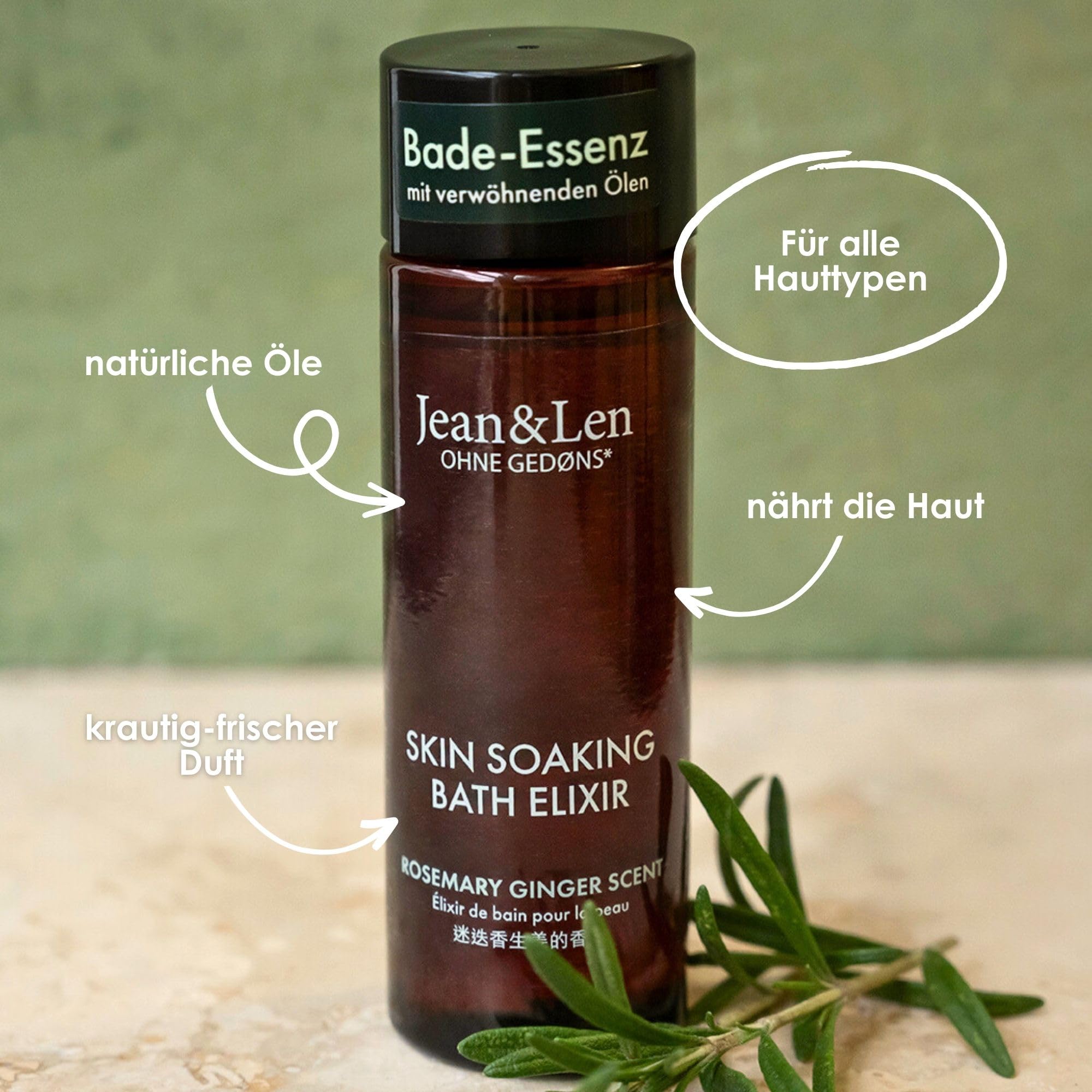 Jean & Len Bath Elixir Rosemary & Ginger Olejek do Kąpieli, 100 ml