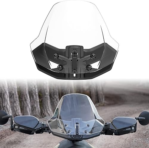 SAUTVS Parabrisas delantero para Can-Am Ryker, protector de viento con revestimiento duro transparente translúcido frontal ajustable para Can Am