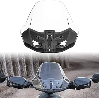 SAUTVS Front Windshield for Can-Am Ryker, Adjustable Front Translucent Clear Hard Coated Wind shield for Can Am Ryker 600 900 Sport & Rally Edition All Models Accessories (1PC, Replace #219401032)