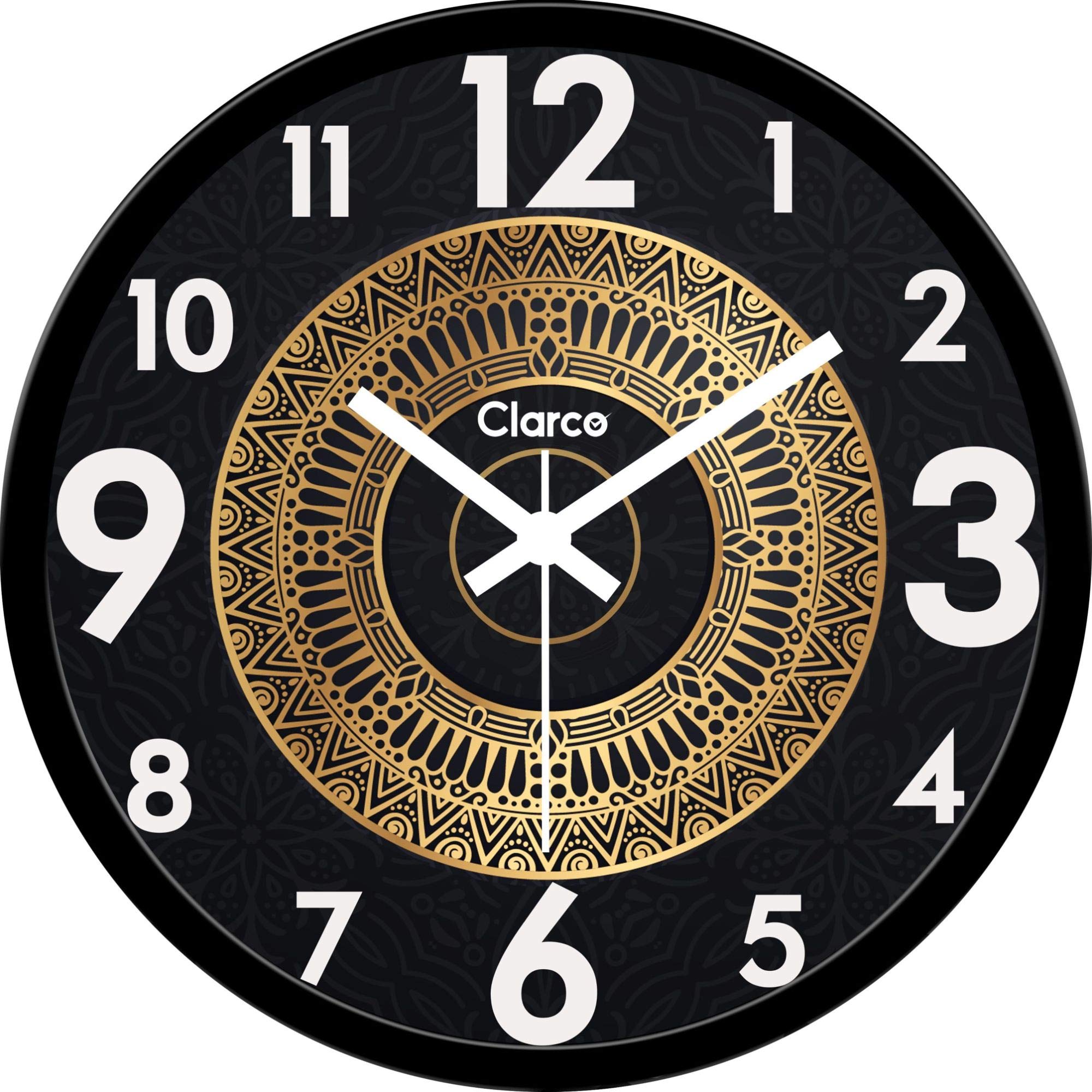 Designer Decorative Analogue Round Plastic Wall Clock with Glass for Home/Living Room/Bedroom/Kitchen/Office (12 x 12 Inch / 30 x 30 cm)(WL_931L)