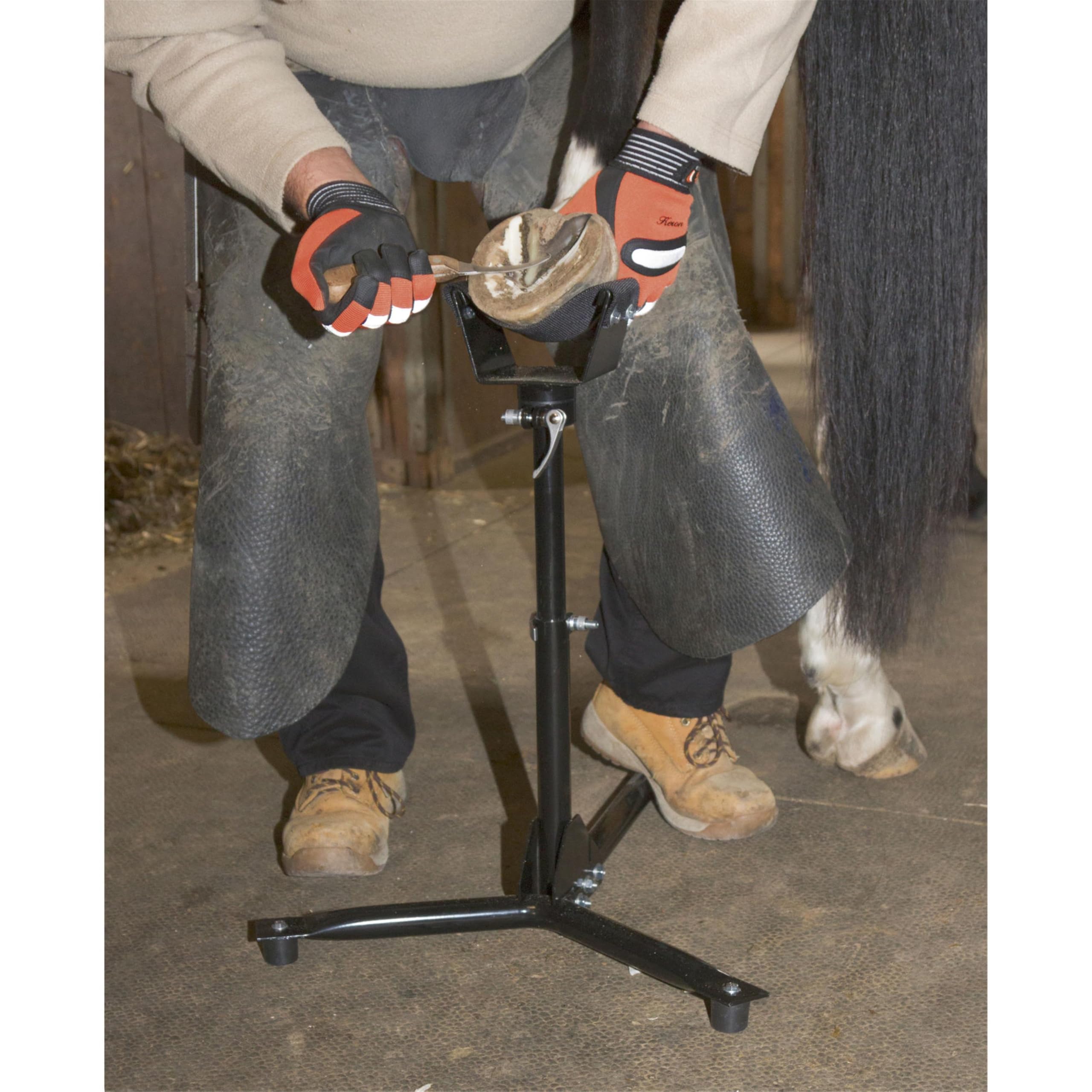 Hufbock EcoFlex, 2in1-Lösung für Vorder- und Hinterhufe, höhenverstellbare Arbeitshöhe 35-63 cm