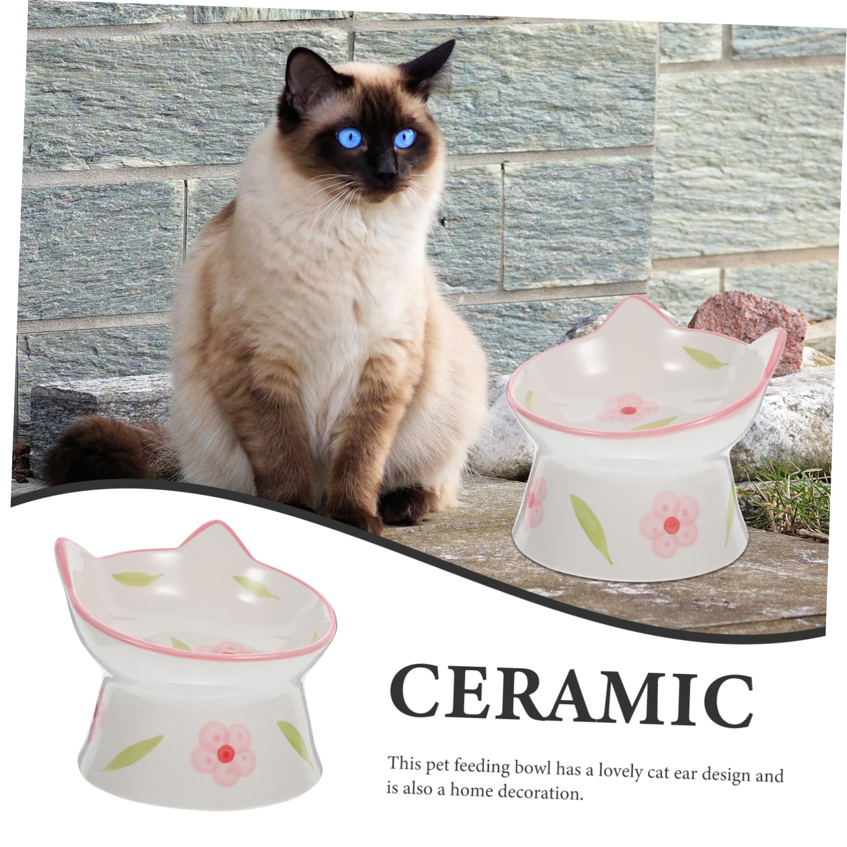 Keramik Erhöhter Katzennapf 2 Stück-Pack, mit Nackenschutz