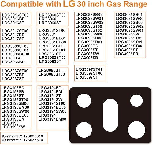 Miniatura 3 de FanXm Protectores de estufa LG de 30 pulgadas, protectores de estufa de gas, diseño de pieza completa, lavable, LRG3093LRG3095LRG3061LRG3193