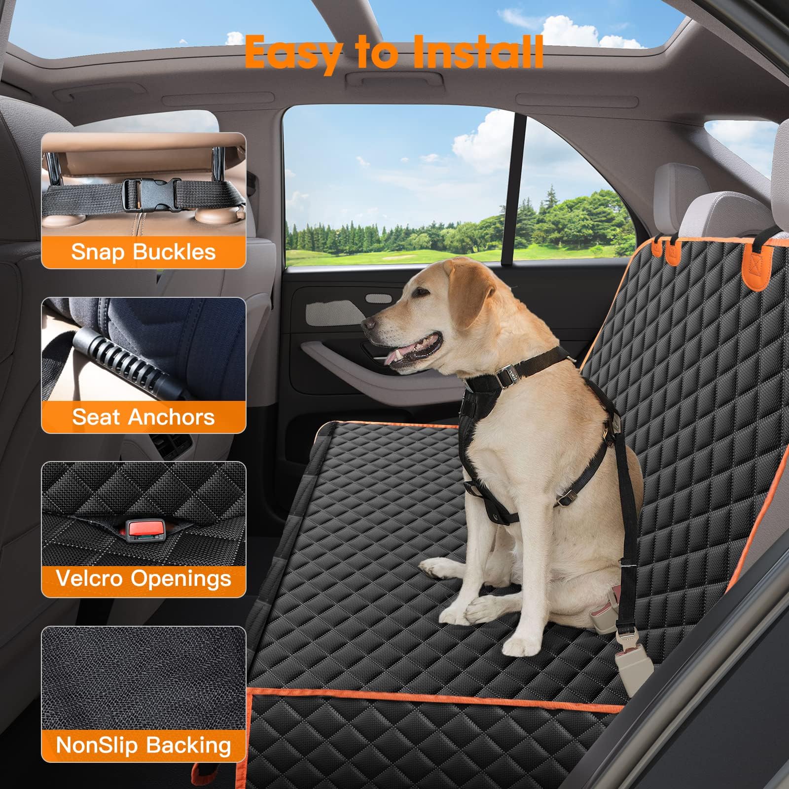Hundedecke Auto Rückbank für MG 4 Electric 2022-2025, Schondecke Rückbank Wasserdicht Kratzfest Reißfest rutschfest Schutzmatte, Hundezubehör,Grey
