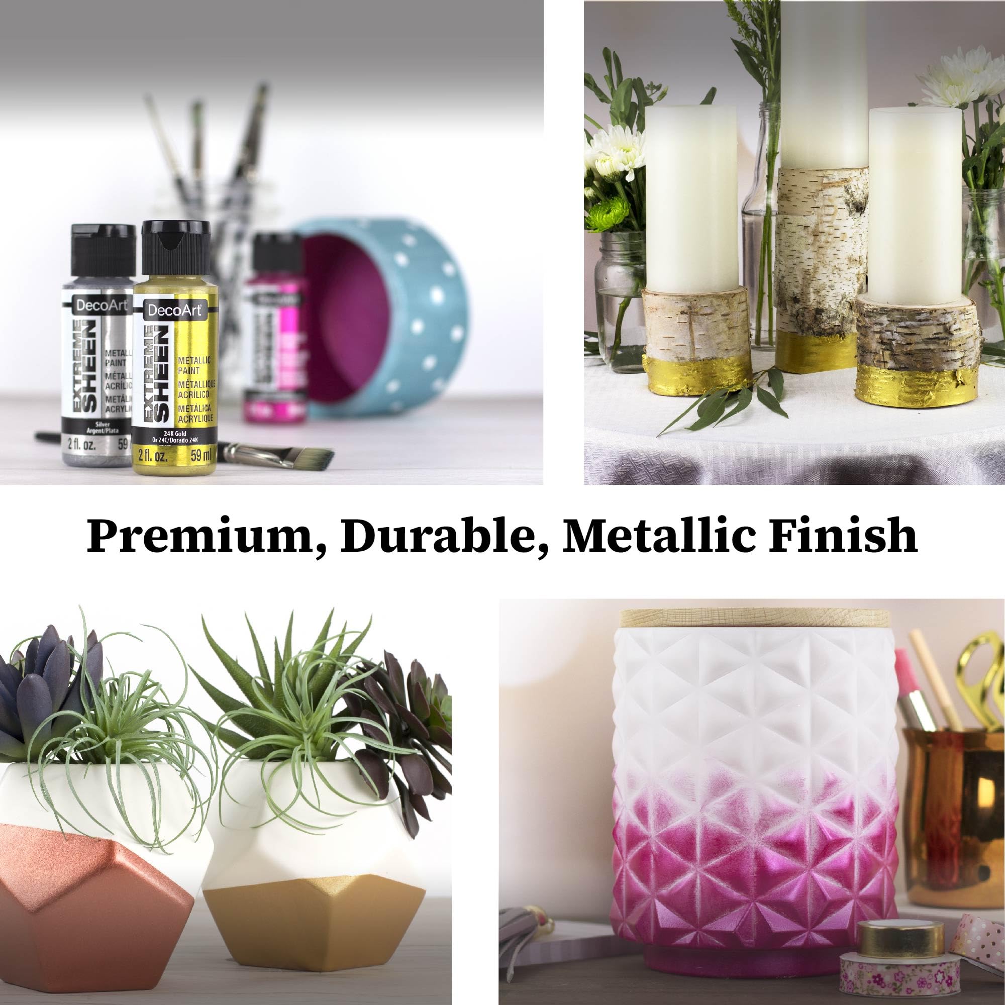 DecoArt Americana Acrylics Paint Extreme Sheen Lot de 9 peintures acryliques métallisées, flacon de 59,1 ml (lot de 9)