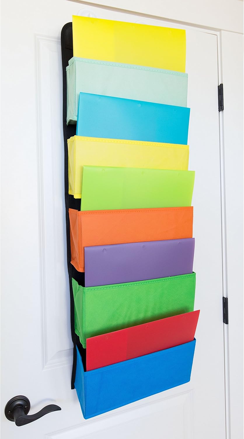 Youngever Wall Organizer Wall Hanging Organizer, 5 Assorted Color Pockets