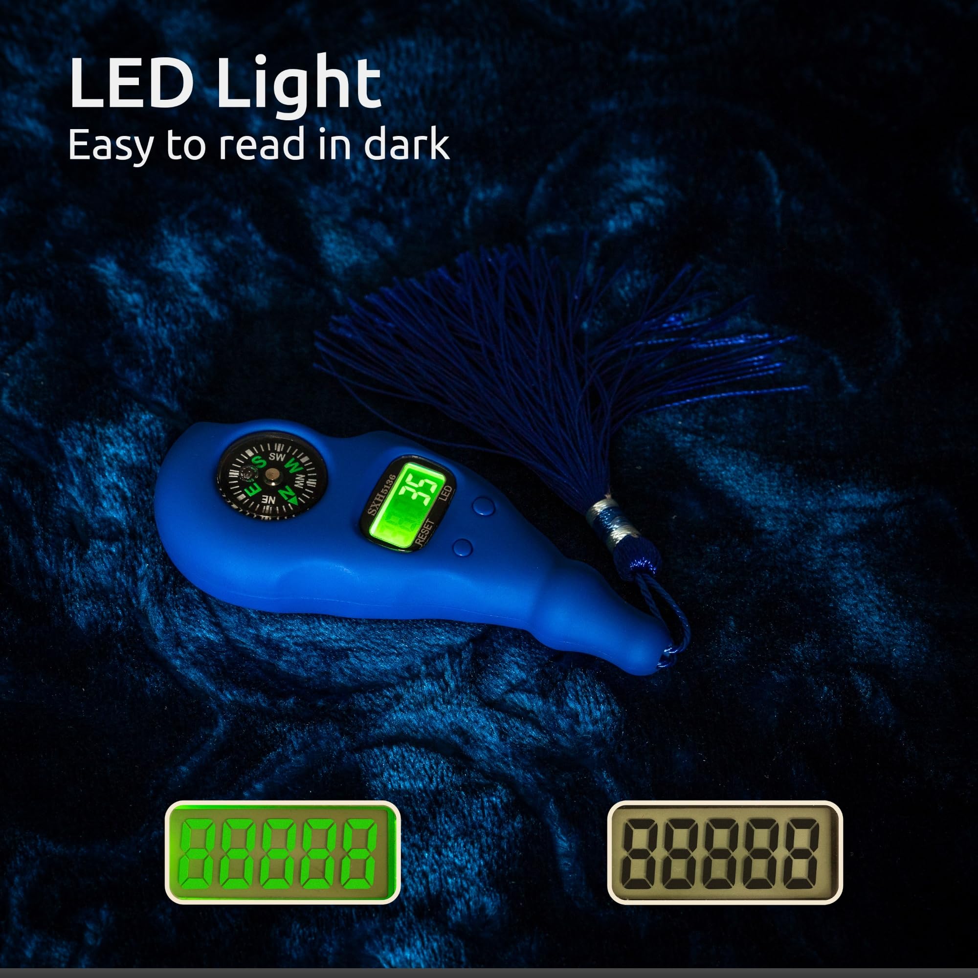 Digital Finger Tasbih with Compass & Light -3