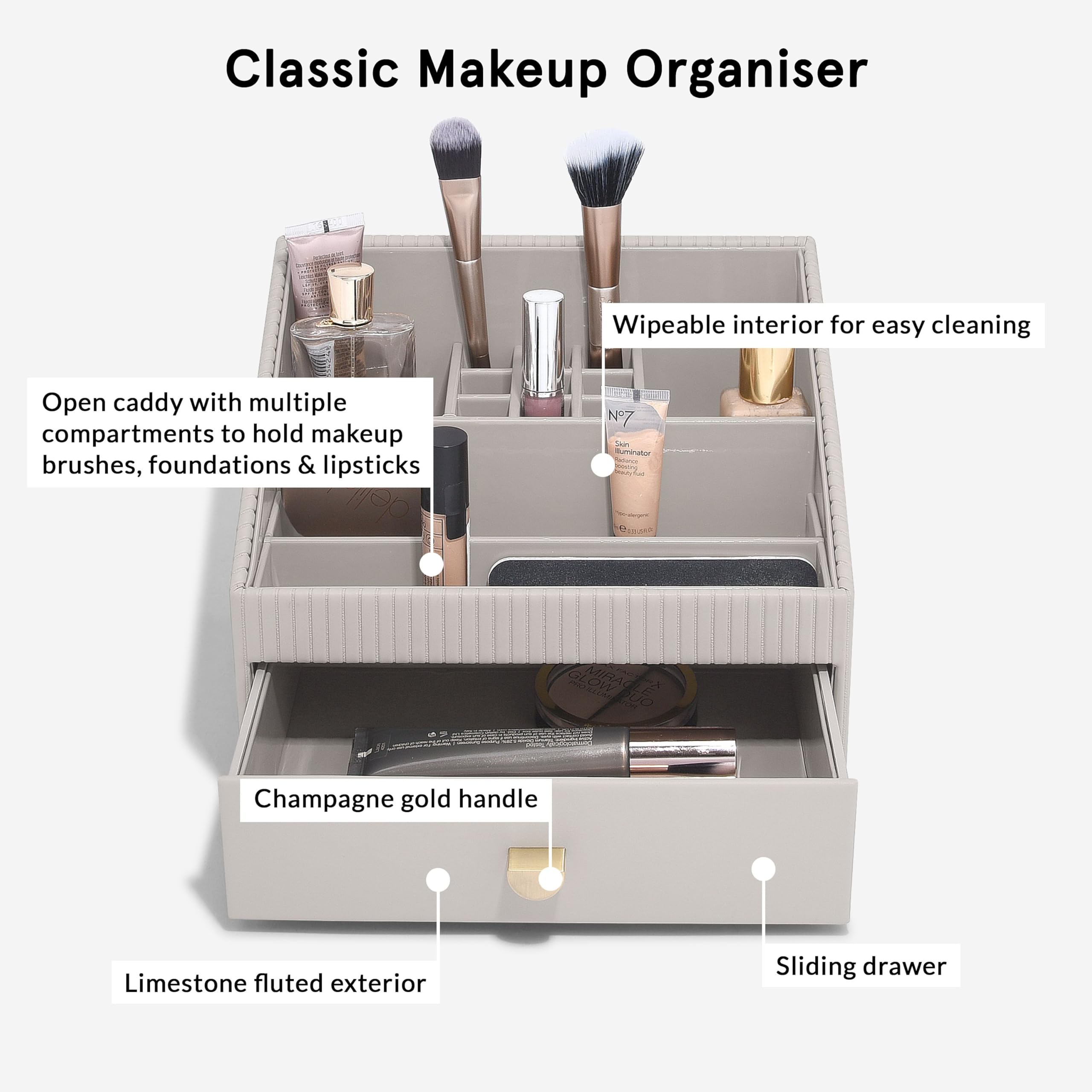 Stackers Kalkstein-Make-up-Organizer