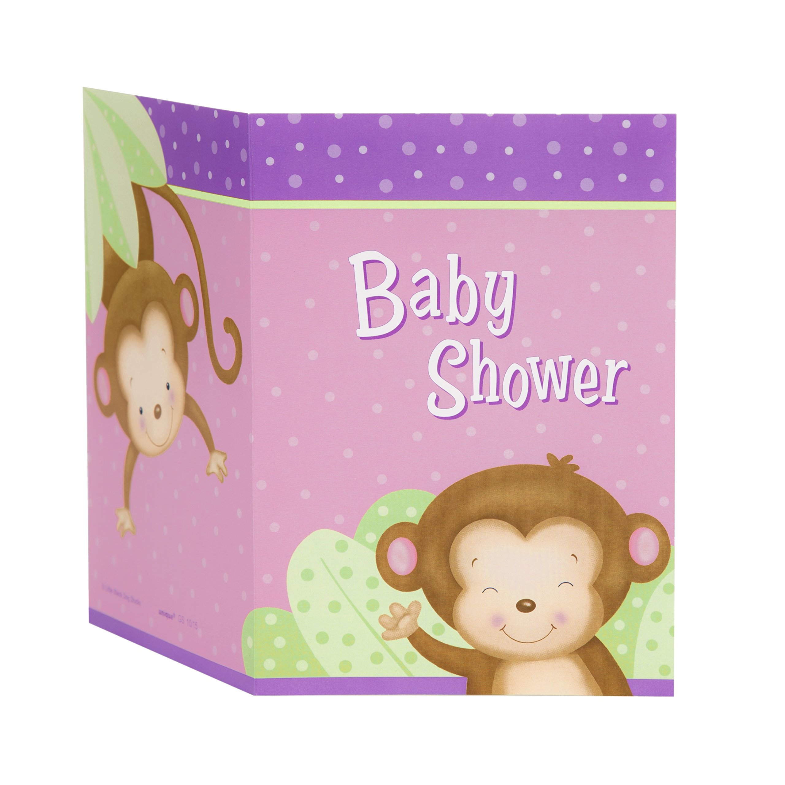 Unique Baby Shower Party Invitations | Girl Monkey | 5.5