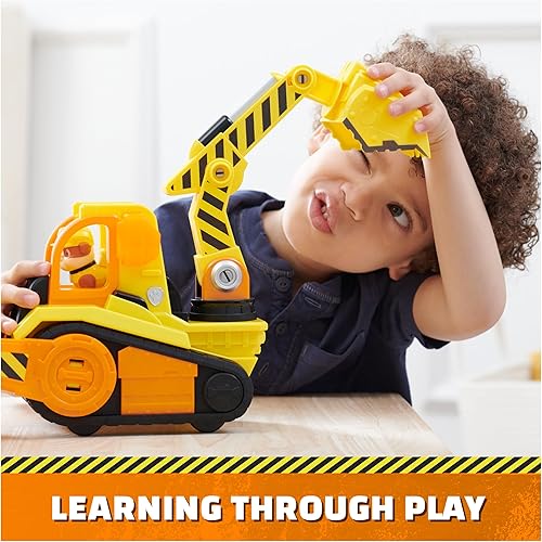 Miniatura 9 de Rubble & Crew, Bulldozer de construcción de juguete de lujo Bark Yard con luces, sonidos y figura de acción de Rubble, juguetes para niños y niñas