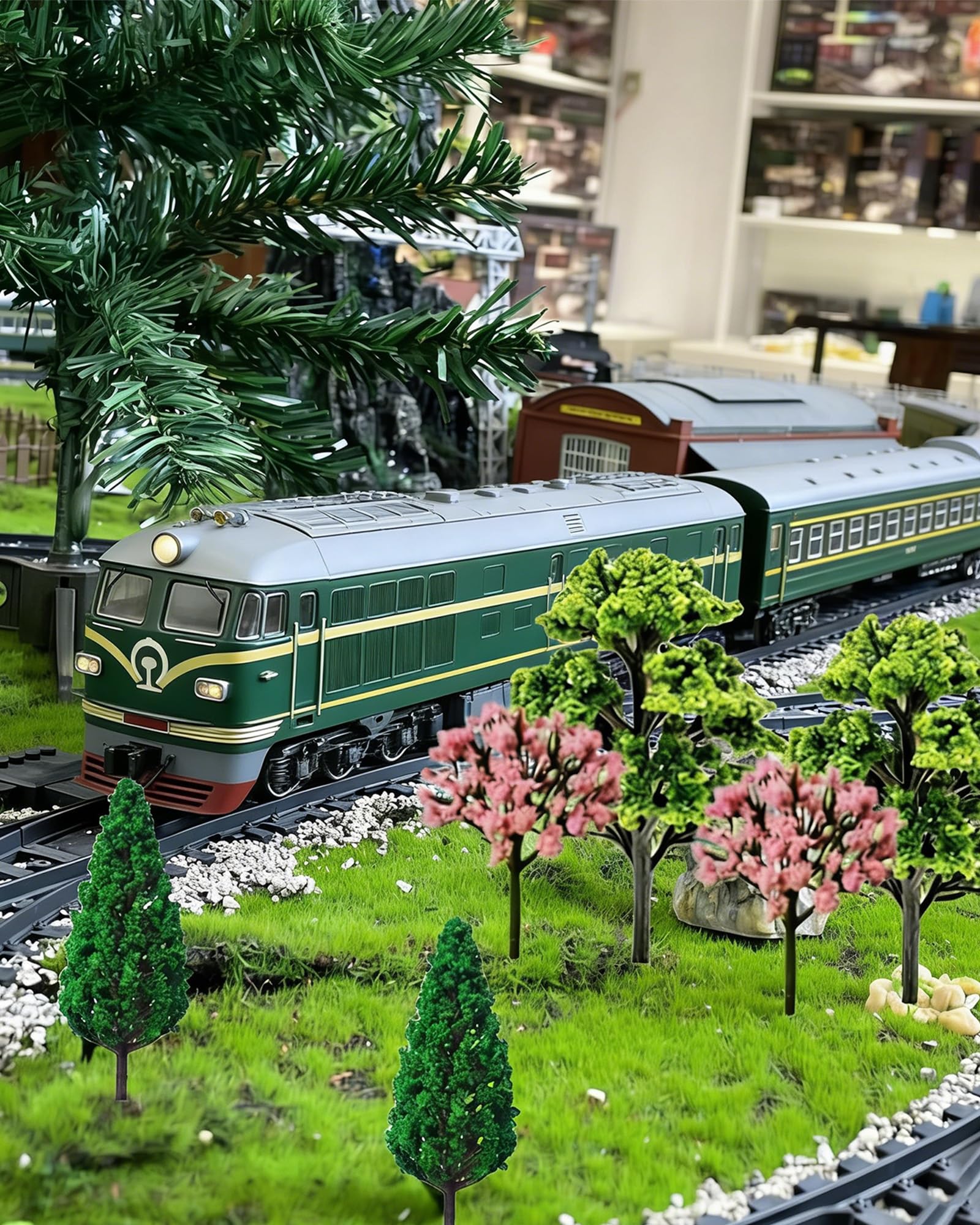 30 Pièces Arbre Modelisme（3.5cm-7cm）Paysage Ferroviaire， Paysages Miniatures Table de Sable Vert Modèle pour DIY de Paysage Landscape Décoration Miniature Miniatures Table de Sable, Vert Nat