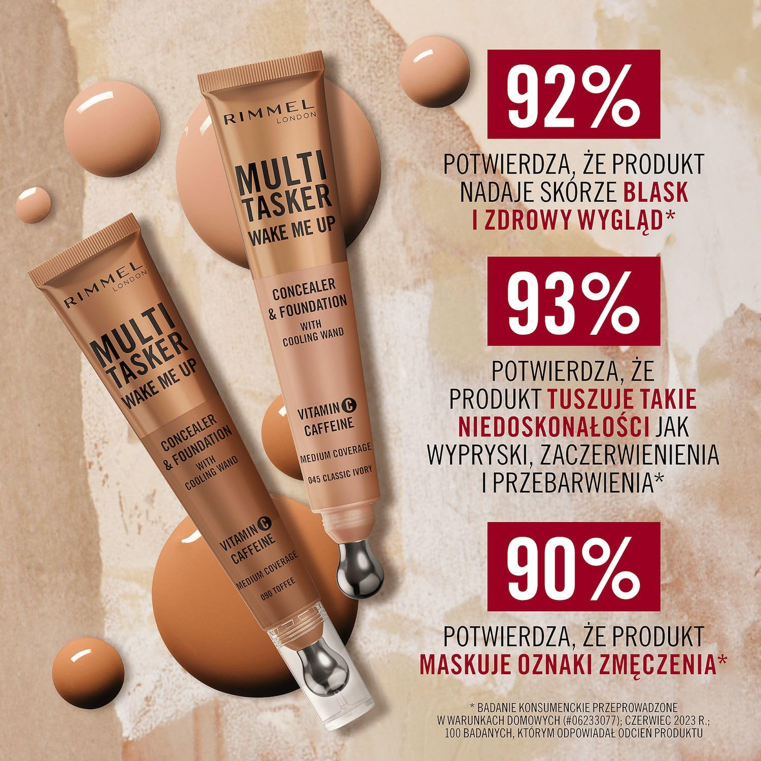 Rimmel Multi Tasker Wake Me Up rozświetlający korektor z masującym aplikatorem, witaminą C i niacynamidem, 30 Light, 20 ml
