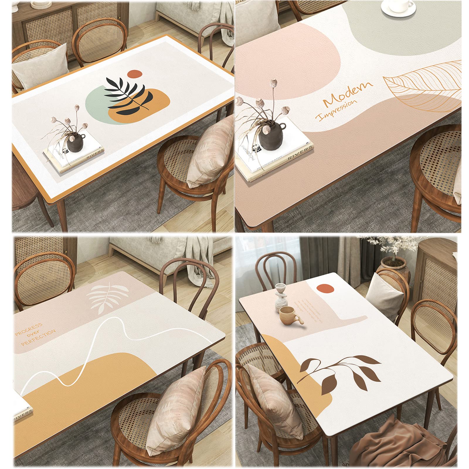 Tovaglia Rettangolare Antimacchia Grandi Tappetino da Tavolo in Pelle, Sottomano da Scrivania in Pelle, Tappetino Computer da Scrivania, Protettivo per Tavolo in Pelle, Tappeti(Size:80*80cm,Color:B)