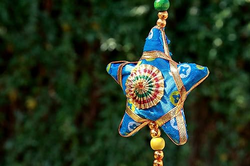 Miniatura 5 de Guirnalda india hecha a mano con capa colgante con campana decorativa para pared hecha a mano (1, estrellas)