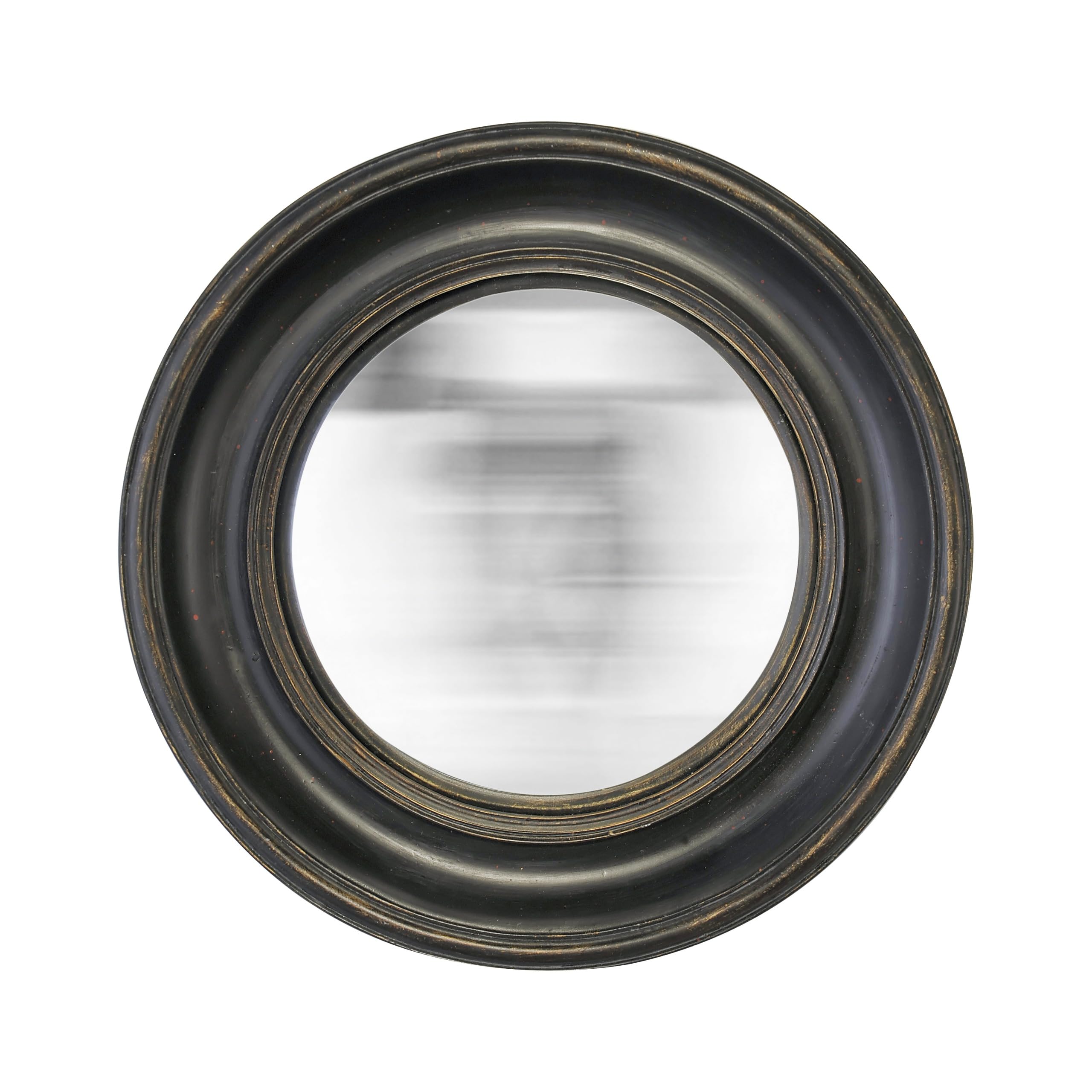 EMDE Miroir Mural Rond Convexe en résine Noir et doré D.20cm IZLI