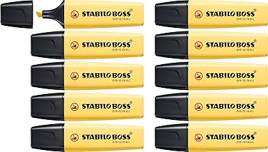 Marcador STABILO BOSS ORIGINAL Pastel - Caja con 10 unidades color amarillo cremoso